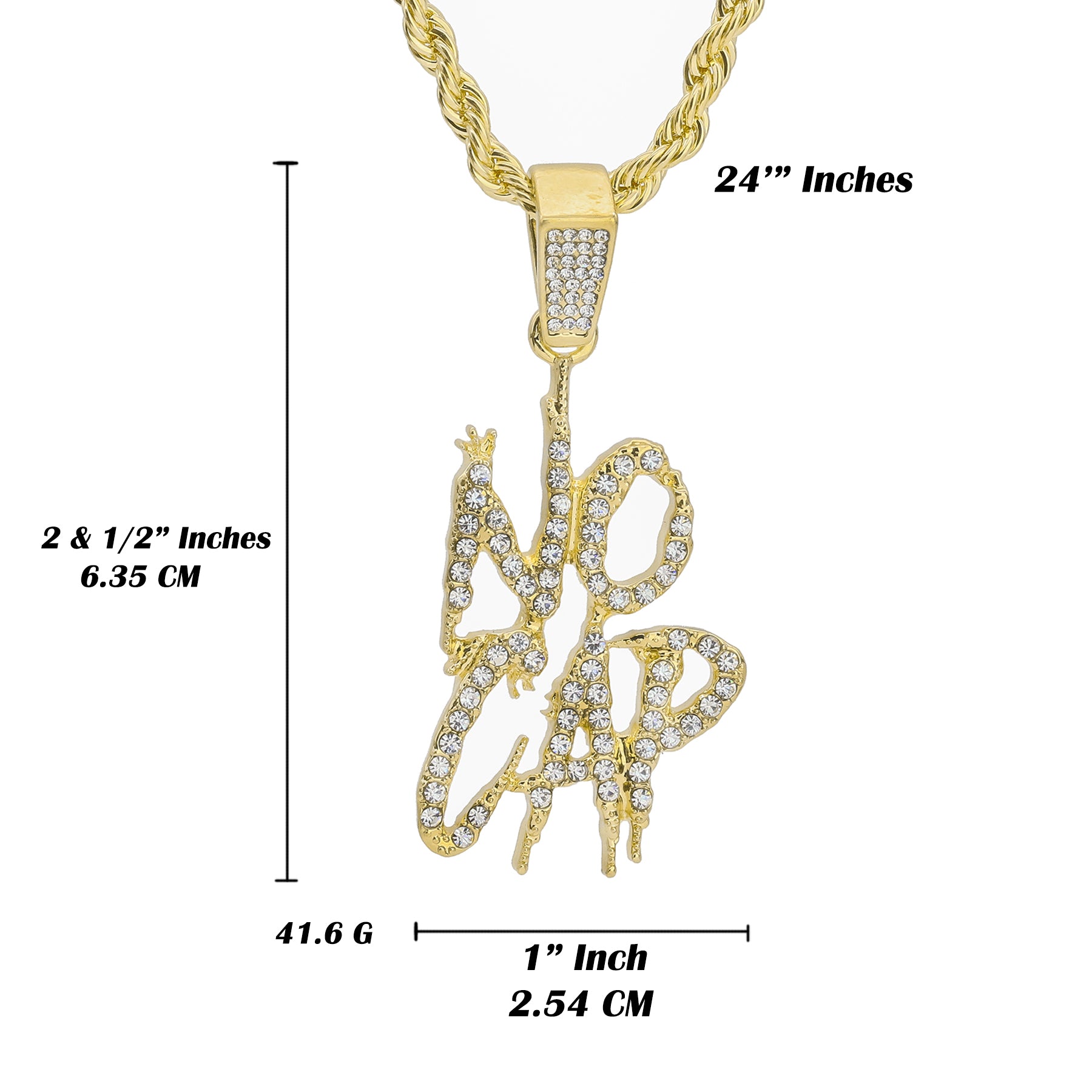 Drip no Cap Cz Pendant Rope Chain Men's Hip Hop 18k Cz Jewelry