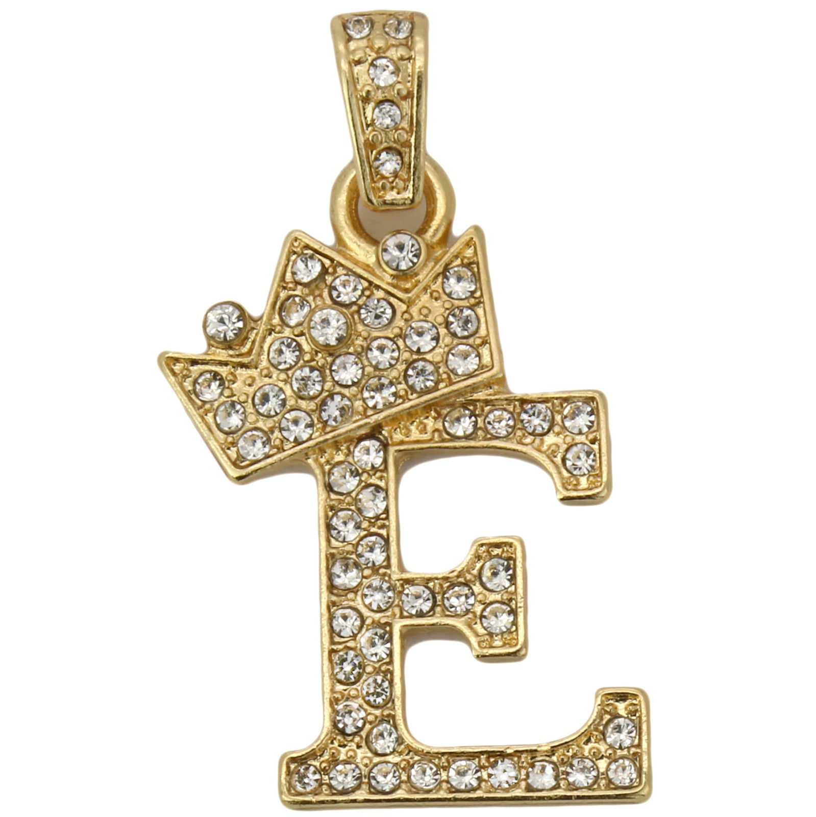 CUBAN CHAIN ALPHABET PENDANT CROWN MINI A-Z