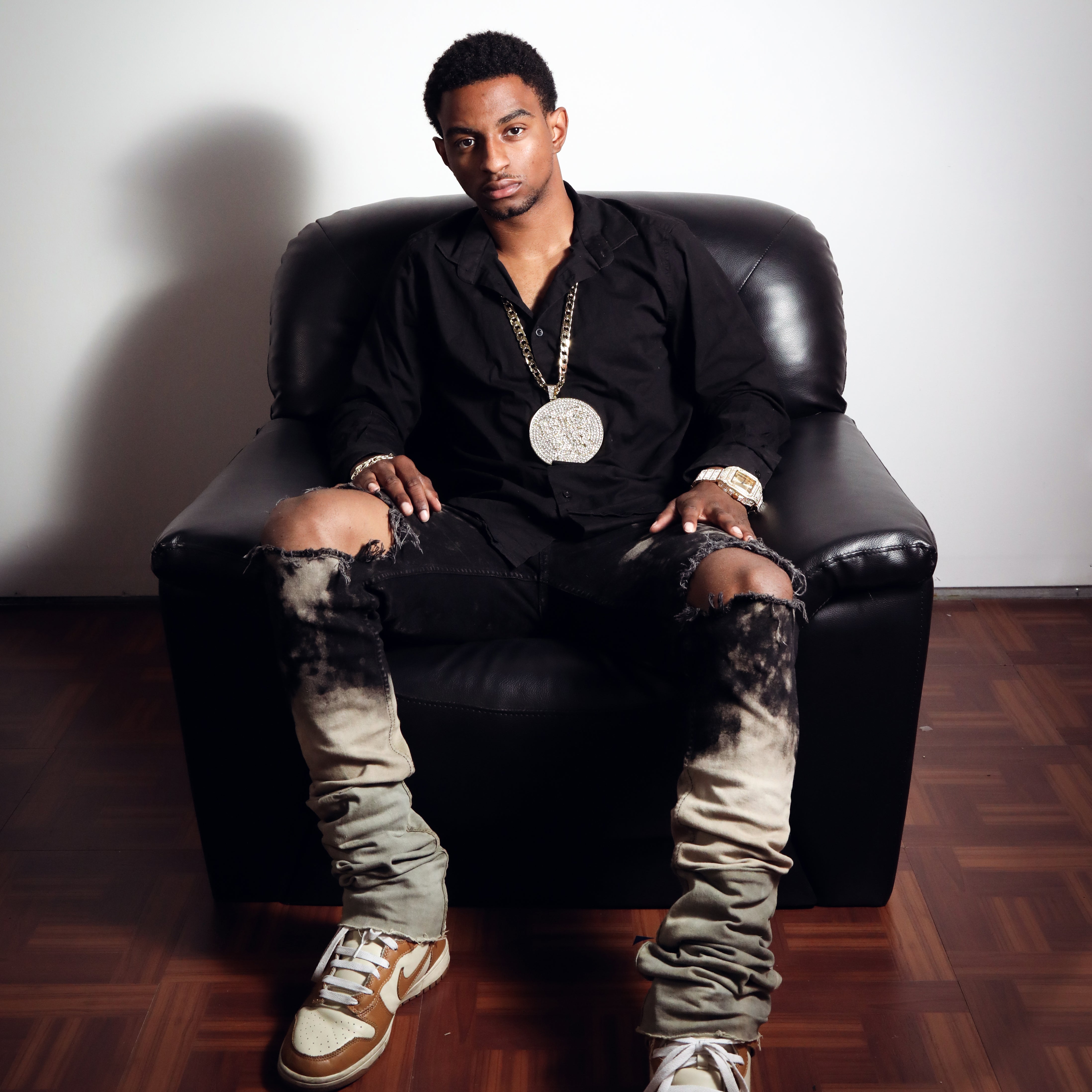 XXL 14K Big 23 Medallion Pendant 14mm Flat Cuban Chain