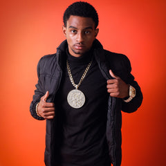 XXL 14K Big 23 Medallion Pendant 14mm Flat Cuban Chain