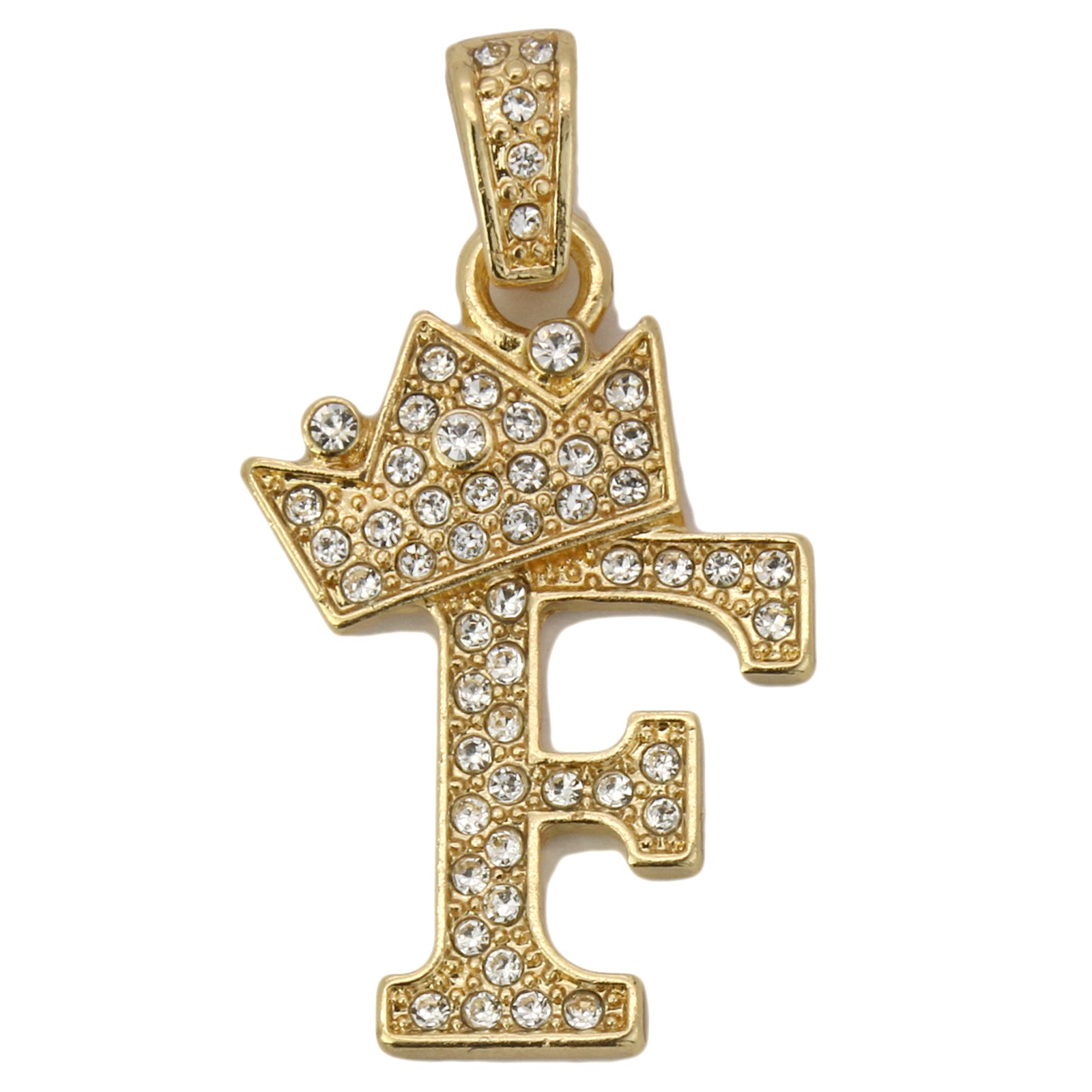 CUBAN CHAIN ALPHABET PENDANT CROWN MINI A-Z
