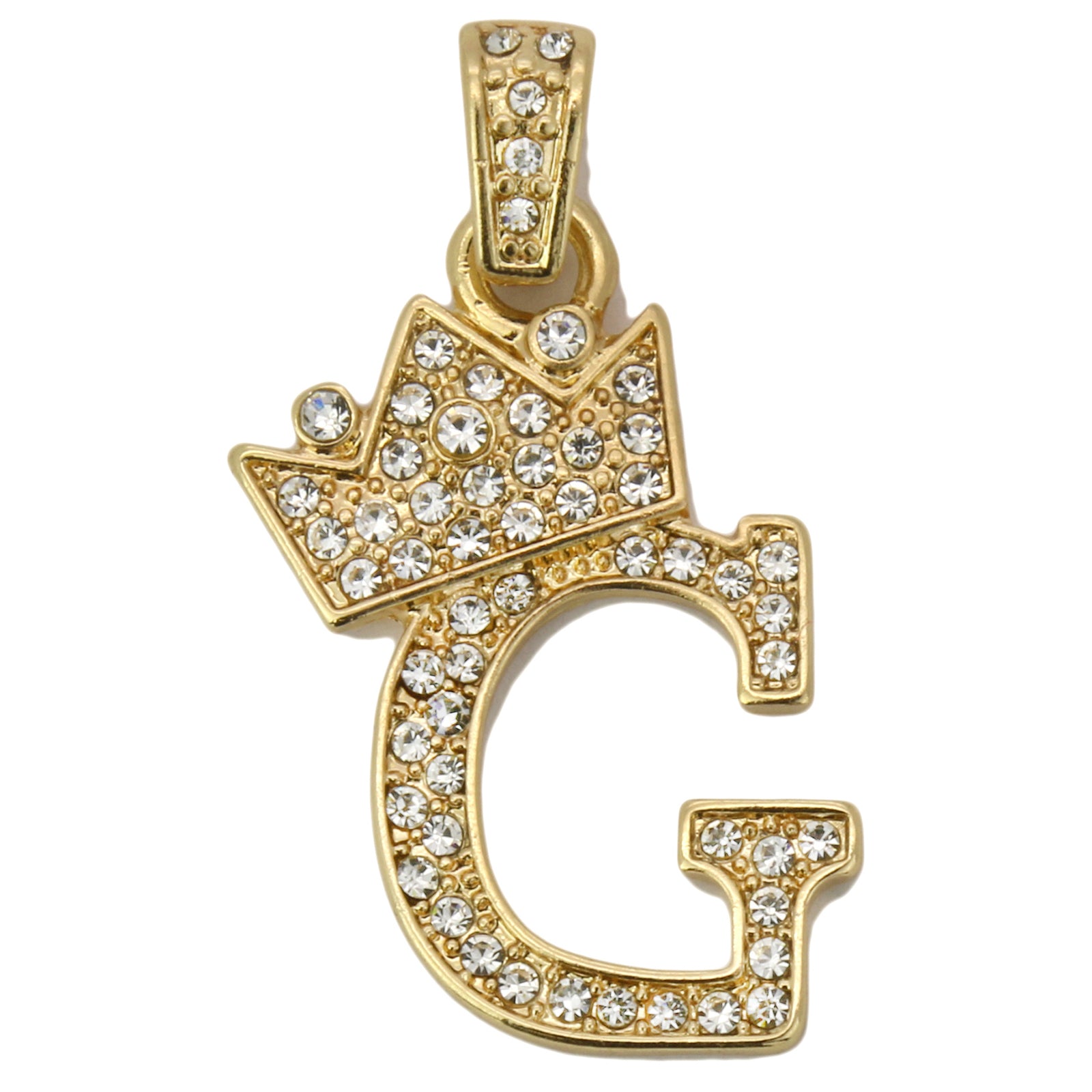 CUBAN CHAIN ALPHABET PENDANT CROWN MINI A-Z