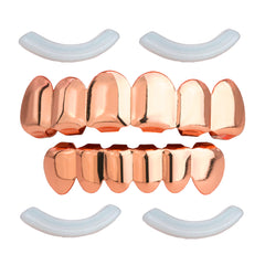 18k ROSE GOLD TOP & BOTTOM PLAIN GRILLZ