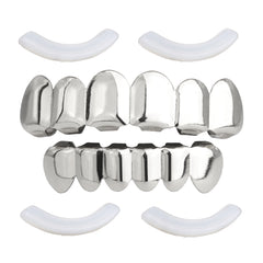 18k WHITE GOLD TOP & BOTTOM PLAIN GRILLZ