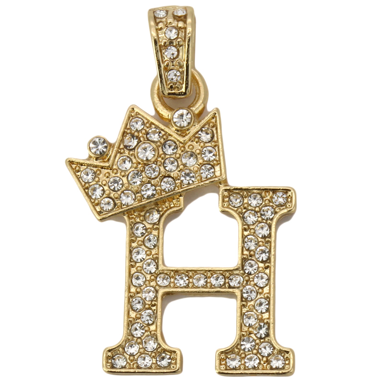 CUBAN CHAIN ALPHABET PENDANT CROWN MINI A-Z