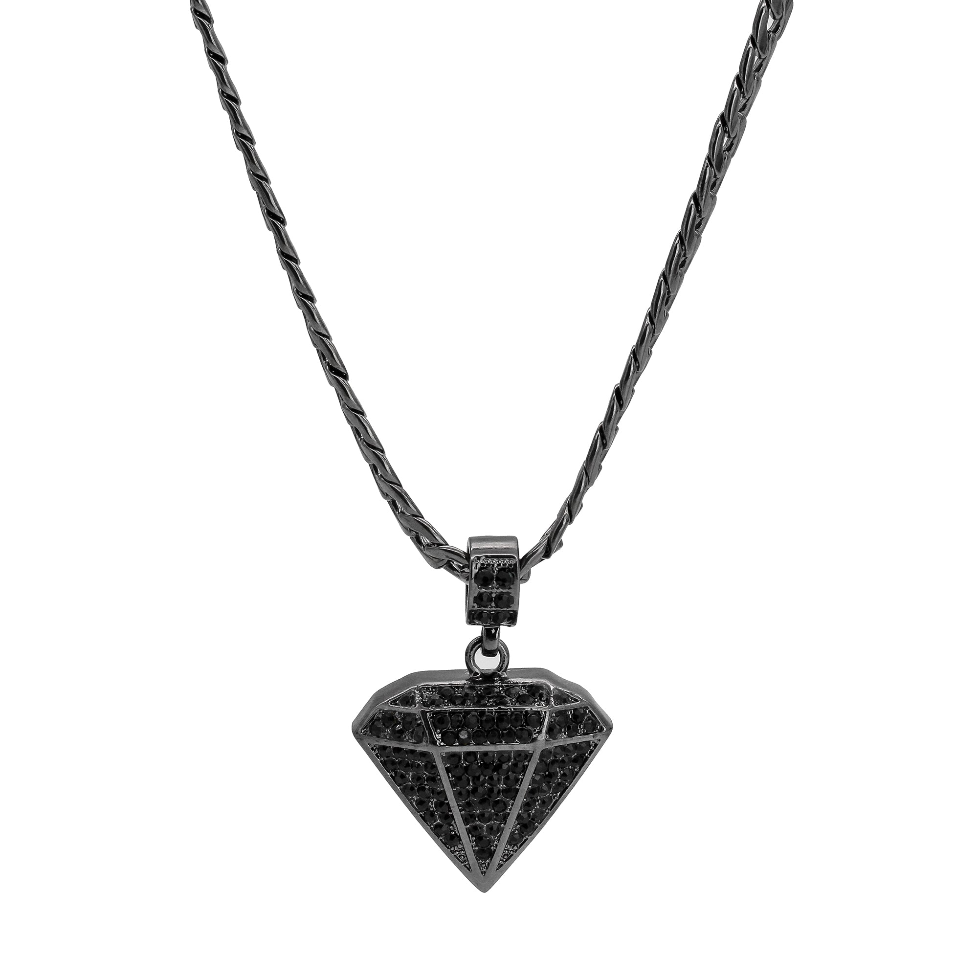D-Shape Pendant 4mm 24" Cuban Chain Hema Plated