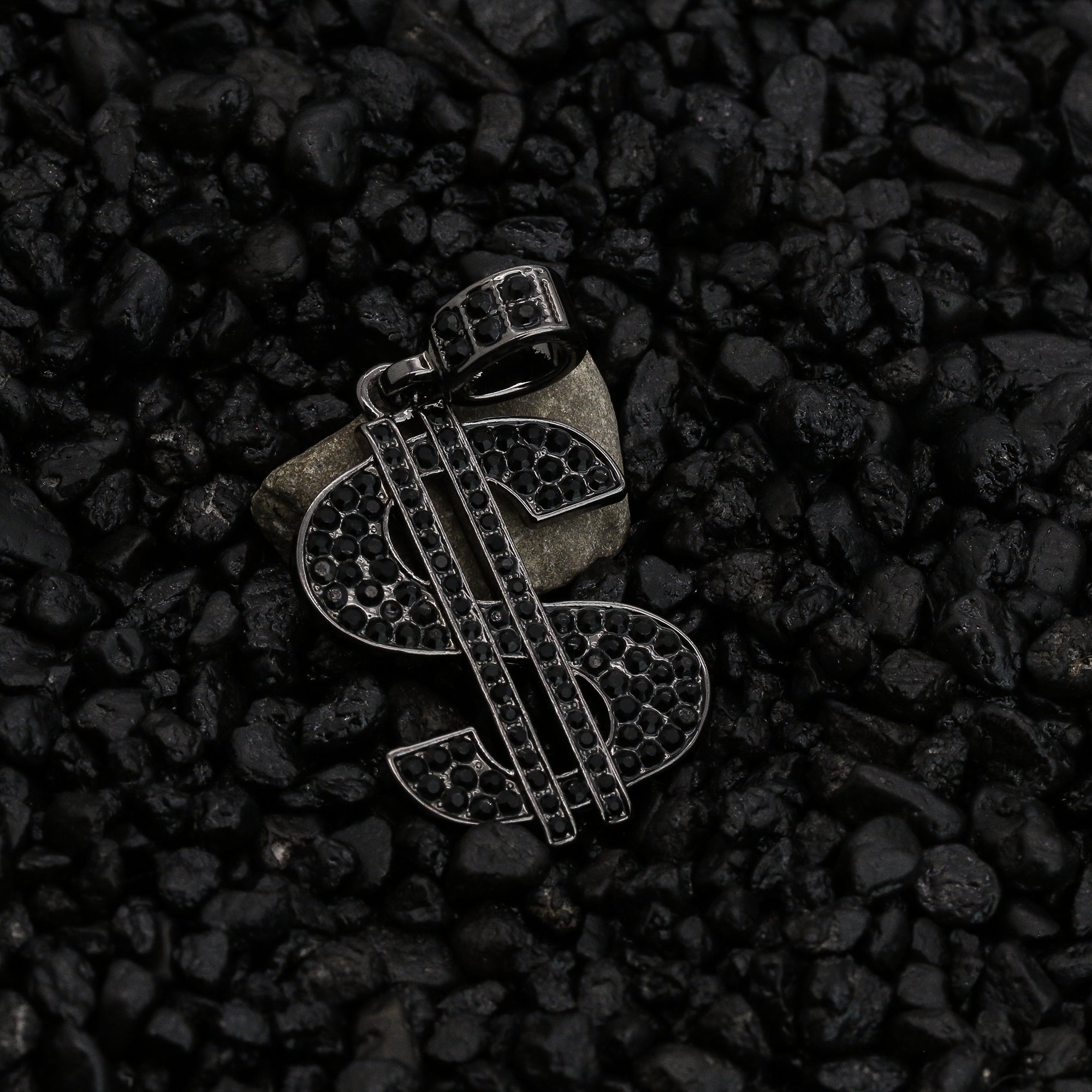 Dollar Sign Pendant 4mm 24" Cuban Chain Hema Plated