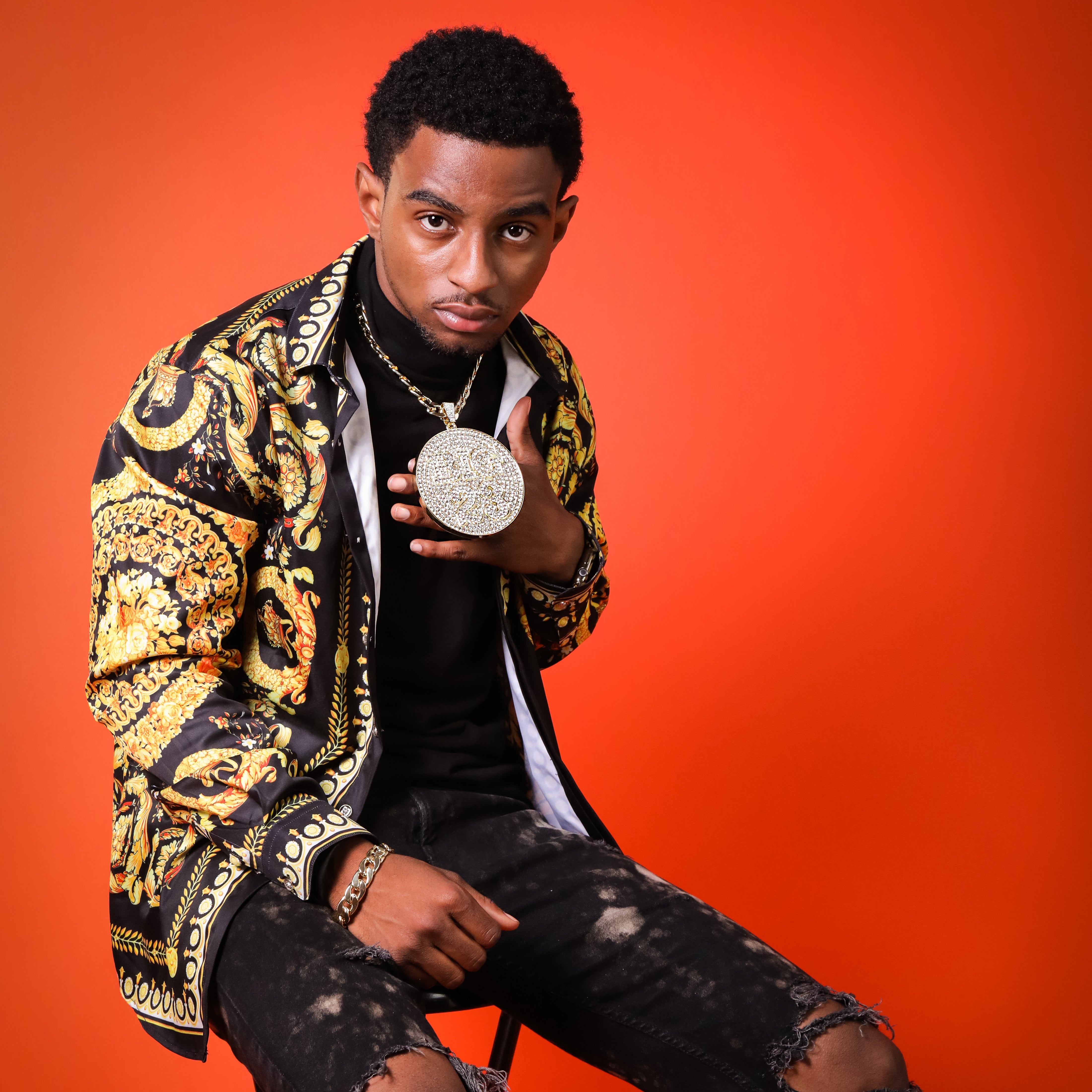 XXL 14K Big 23 Medallion Pendant 14mm Flat Cuban Chain