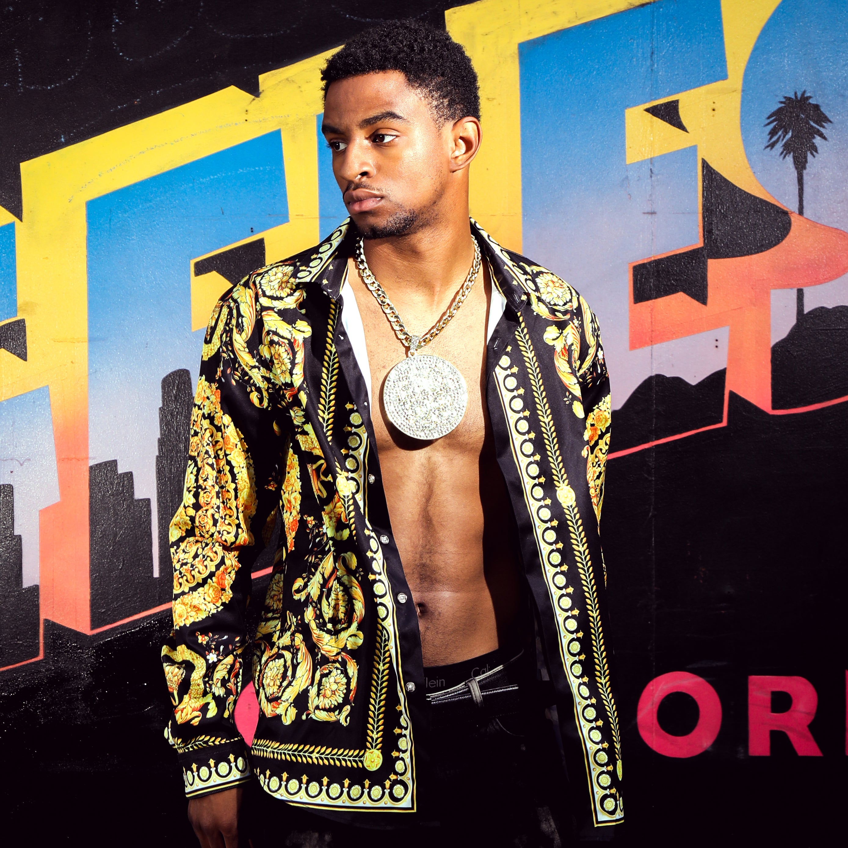 XXL 14K Big 23 Medallion Pendant 14mm Flat Cuban Chain