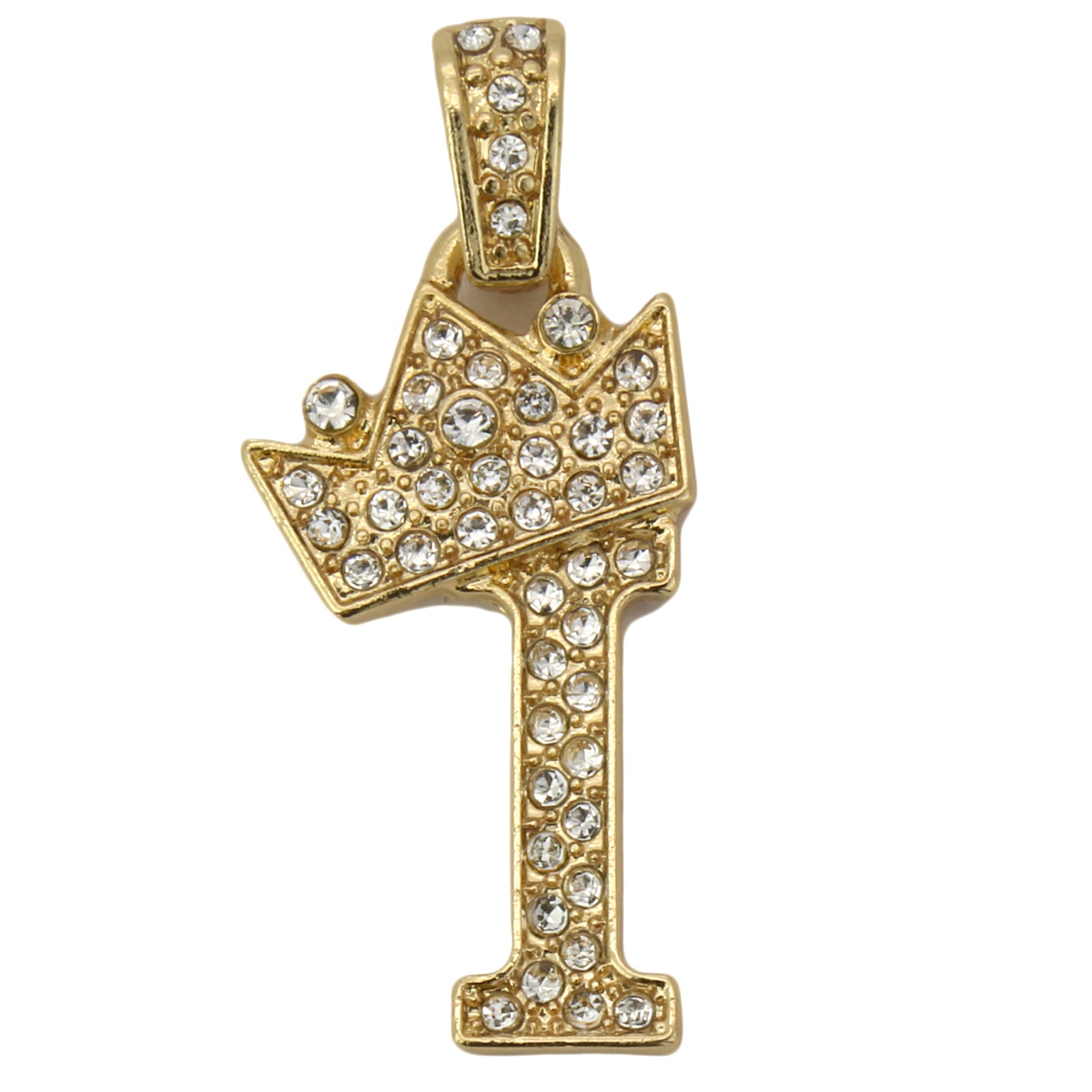 CUBAN CHAIN ALPHABET PENDANT CROWN MINI A-Z
