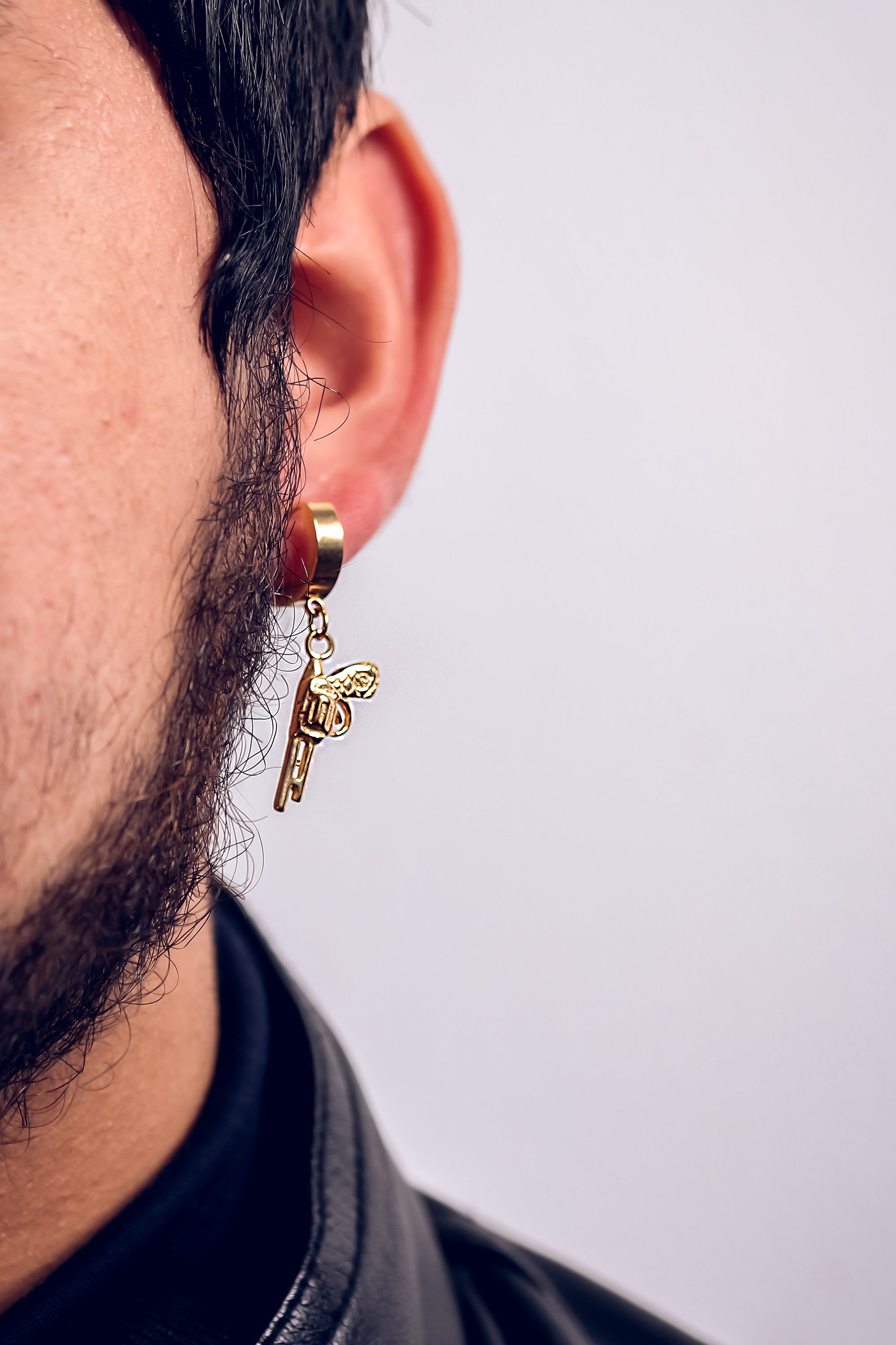 Revolver Hoop Earring Gold Stainless Steel