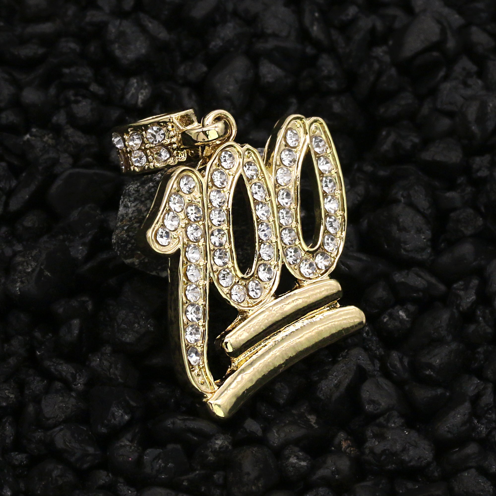 100 Emoji Pendant 24" Rope Chain Hip Hop 18k Jewelry