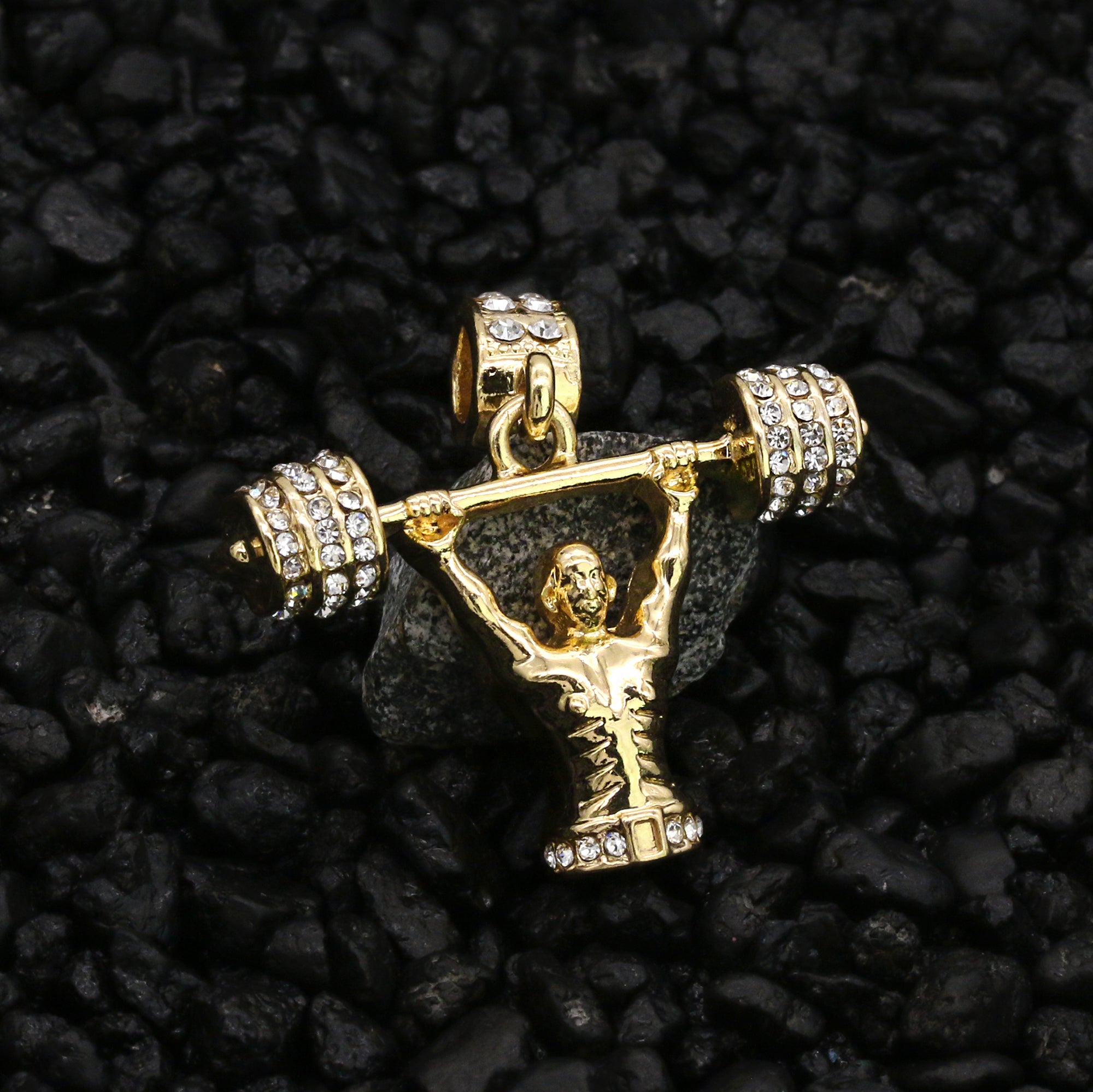 Powerlift Pendant 24" Rope Chain Hip Hop 18k Jewelry