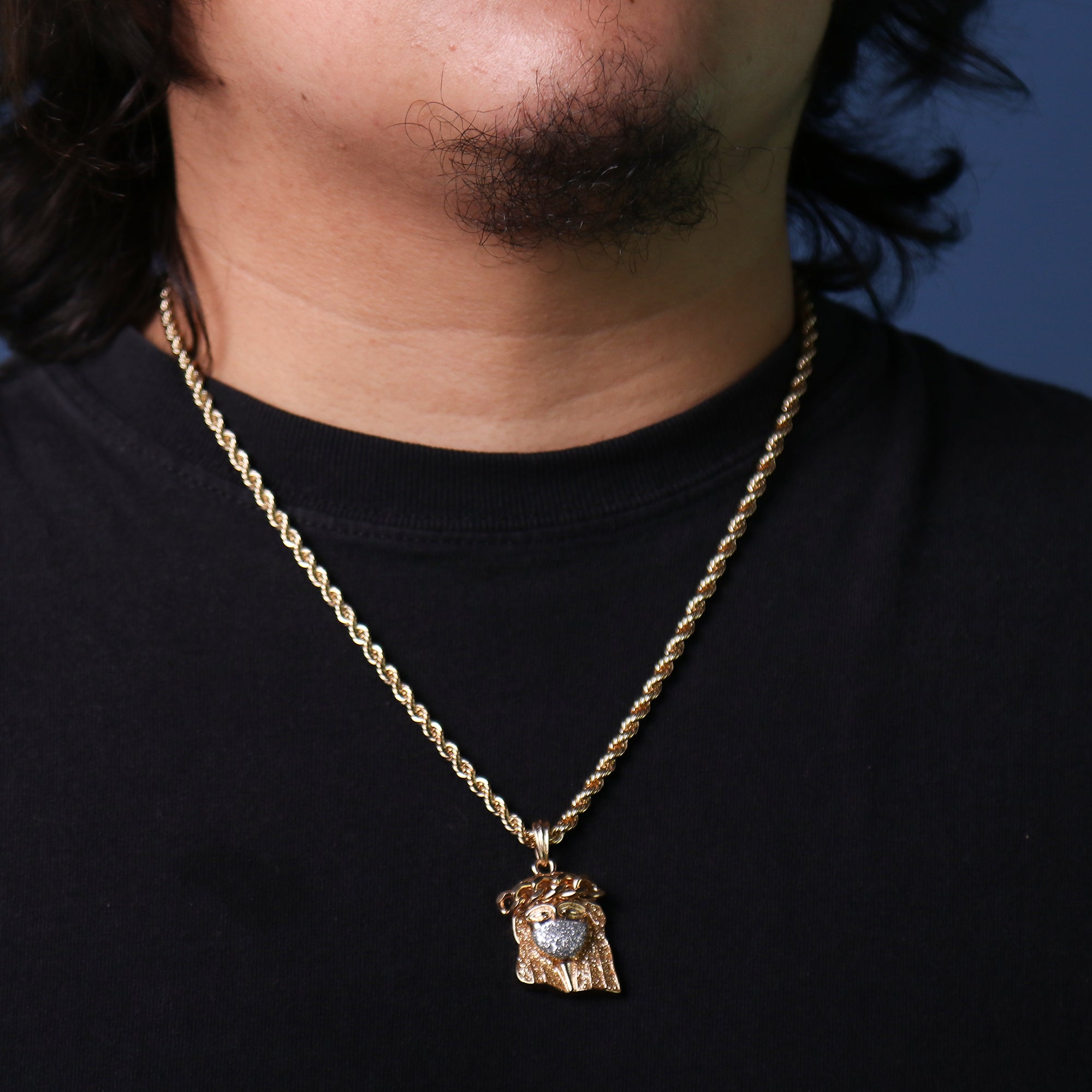 G&S Stardust Ninja Jesus Pendant 24" Rope Chain Hip Hop 18k Jewelry Necklace