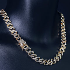 14k Chain 3pcs Bundle 18" Tennis Choker 20"  Prong Cuban  & 24" Miami Cuban Chain