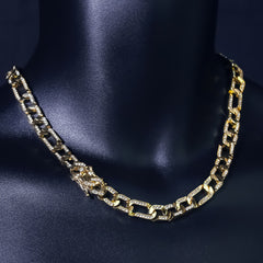 14k Chain 3pcs Bundle 18" Tennis Choker 20" Figaro & 24" Miami Cuban Chain