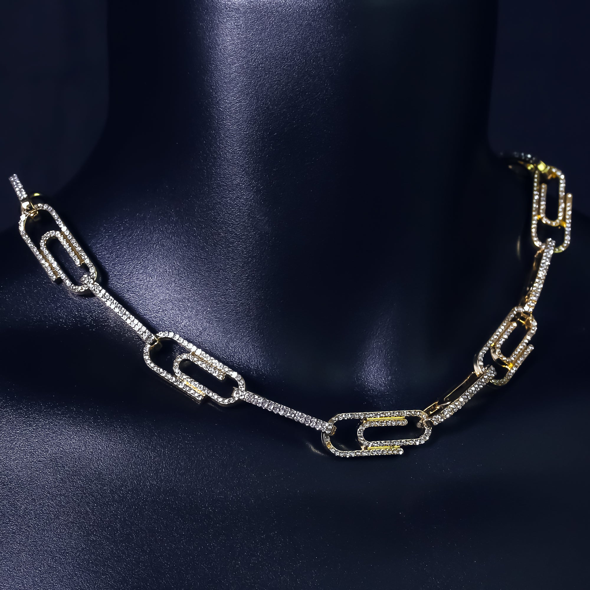 Copy of 14k Chain 3pcs Bundle 18" Tennis Choker 20" Paper Clip Link & 24" Miami Cuban Chain