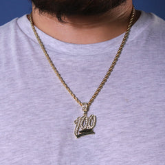 100 Emoji Pendant 24" Rope Chain Hip Hop 18k Jewelry