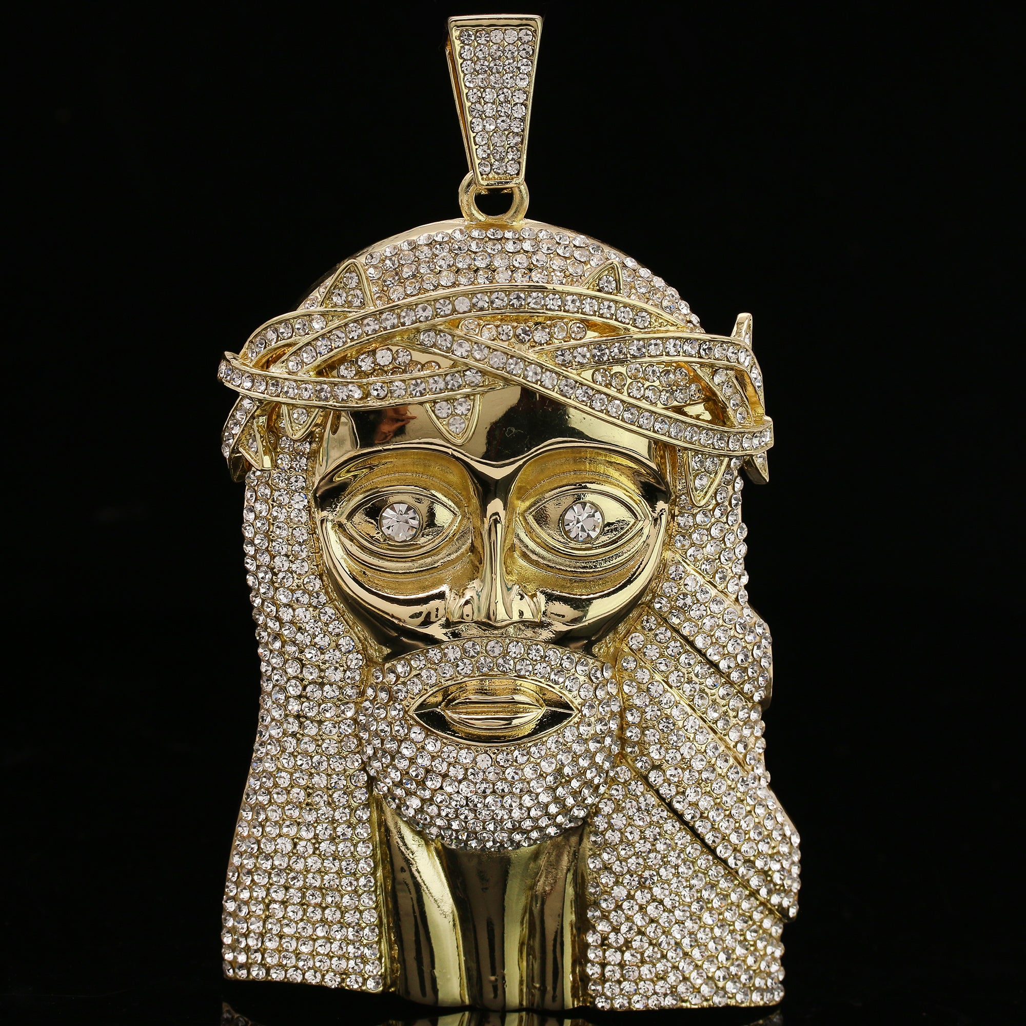 3pc XXL Crowned Jesus Pendant Set – 18"/20" 15mm Iced Cuban Chains