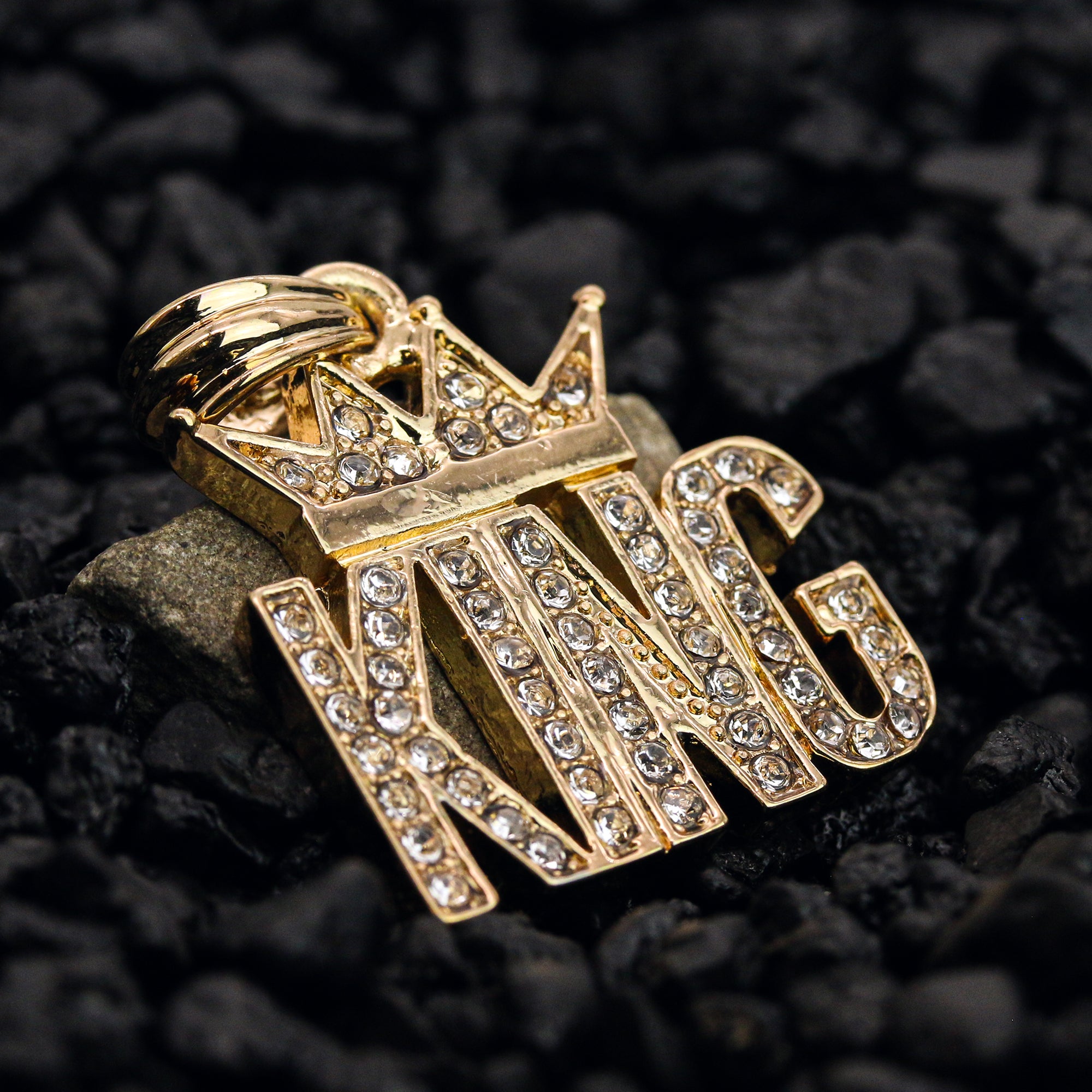 King Crowned Pendant 24" Rope Chain Men's Hip Hop 18k Jewelry