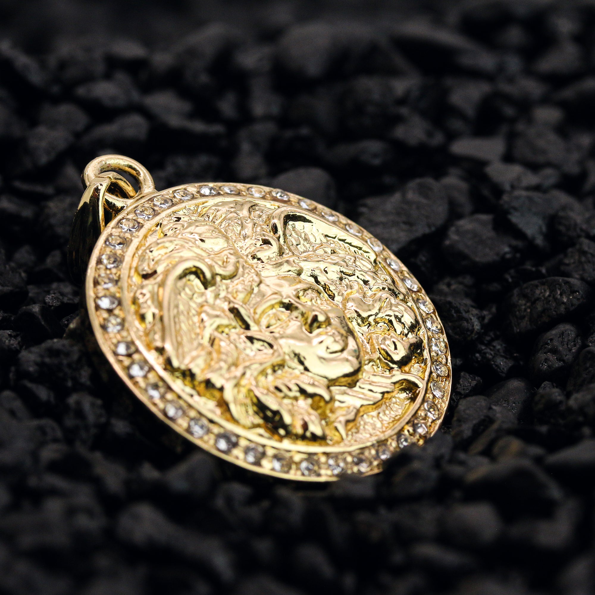 Medusa Medallion Pendant 24" Rope Chain Hip Hop 18k Jewelry Necklace