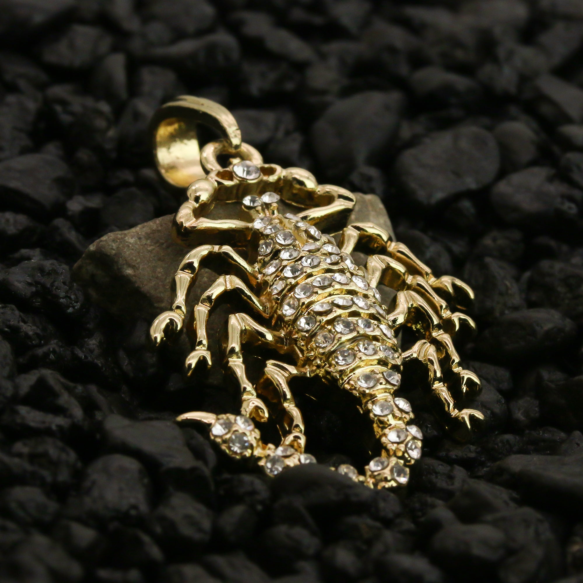 Cz Scorpion Pendant 24" Rope Chain Hip Hop 18k Jewelry Necklace