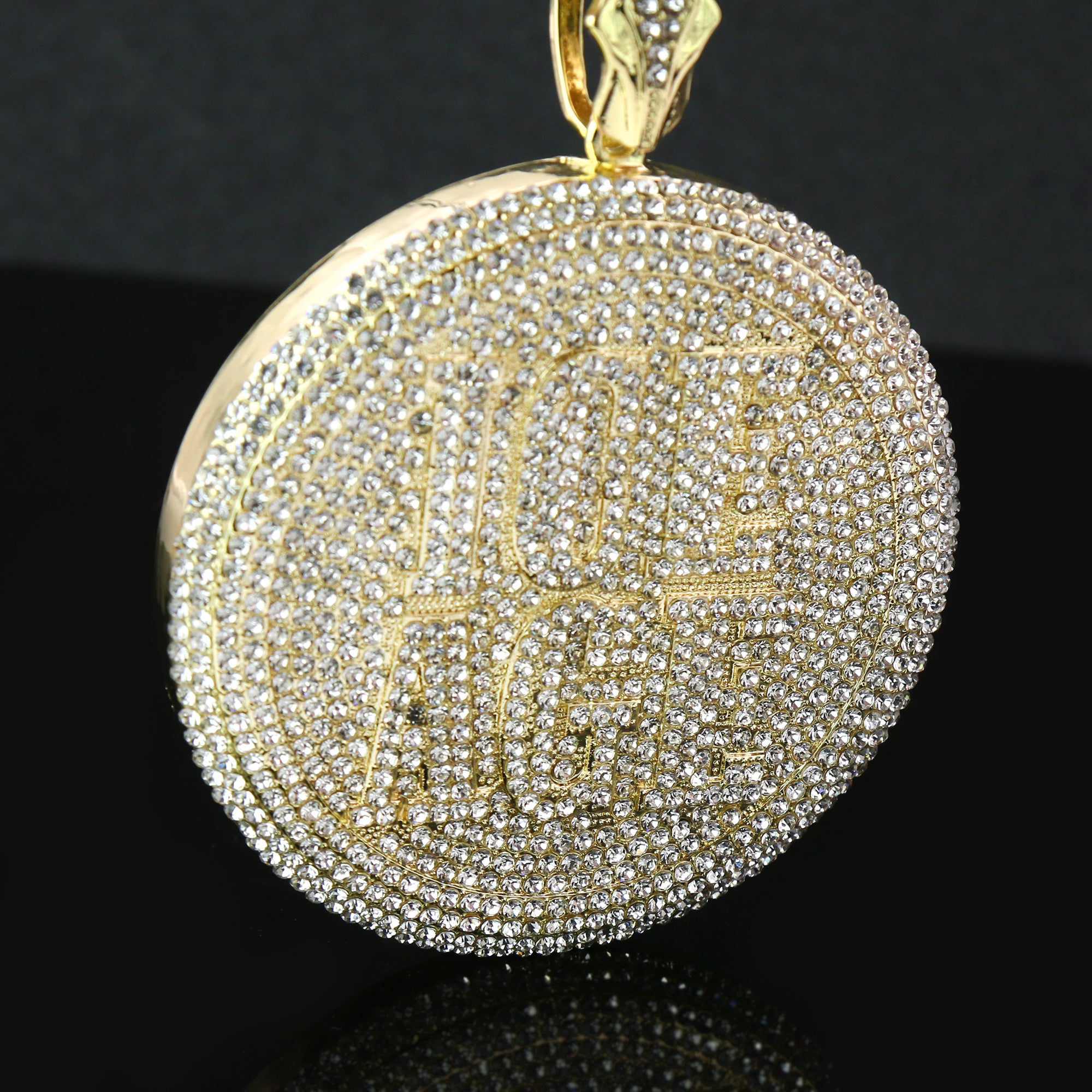 3pc Set Huge ICE AGE Round Gold Plated 18,20" Fully Cz Hip Hop Cuban Choker Chain