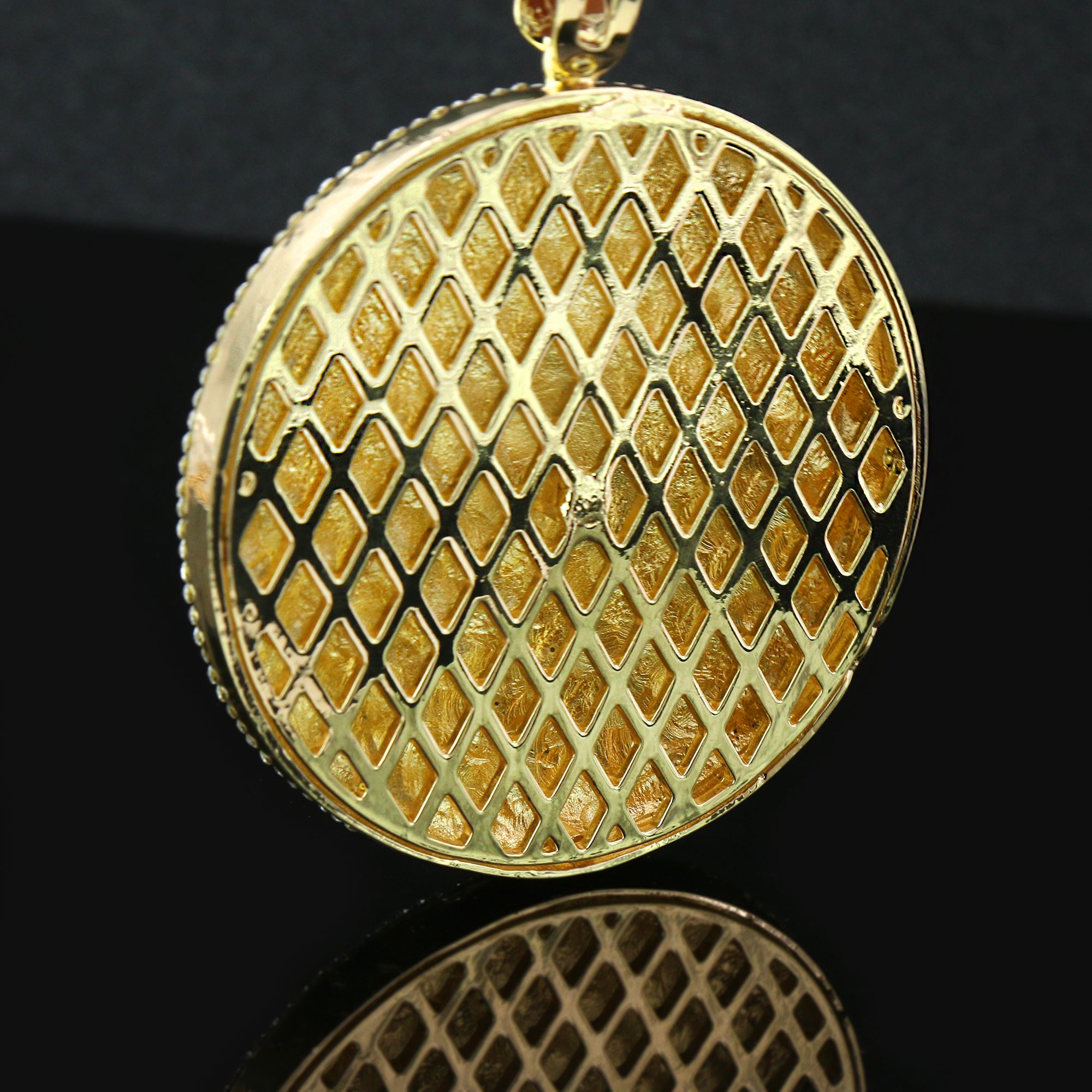 3pc Set Huge ICE AGE Round Gold Plated 18,20" Fully Cz Hip Hop Cuban Choker Chain