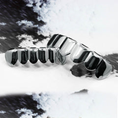 18k WHITE GOLD TOP & BOTTOM PLAIN GRILLZ