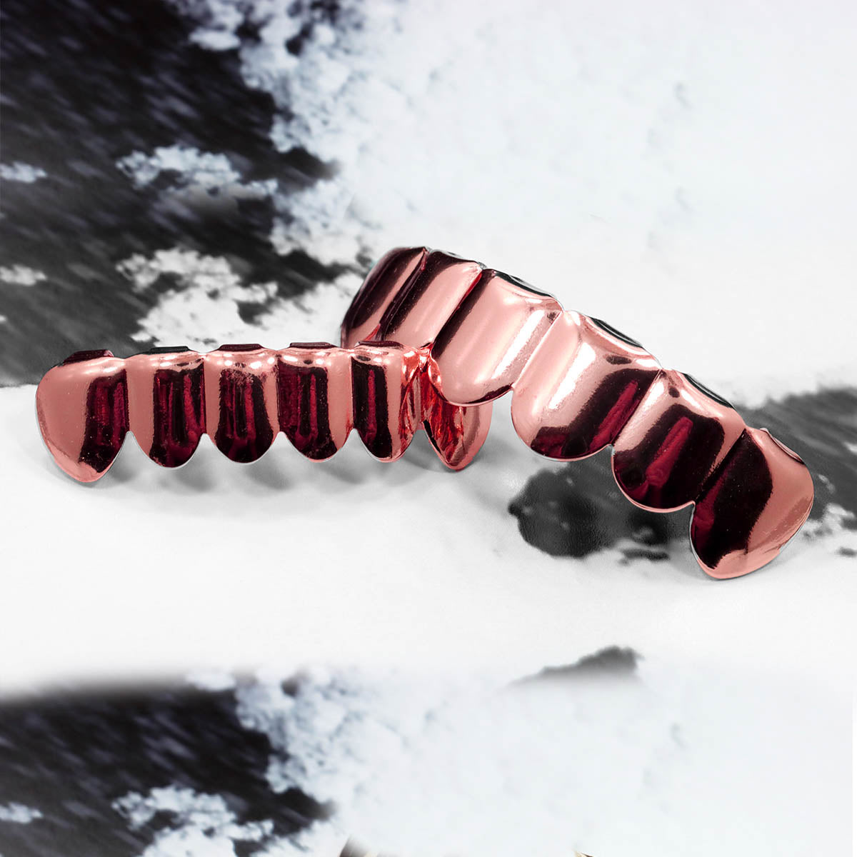 18k ROSE GOLD TOP & BOTTOM PLAIN GRILLZ