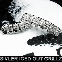 18k WHITE GOLD FULLY ICED TOP & BOTTOM GRILLZ AR