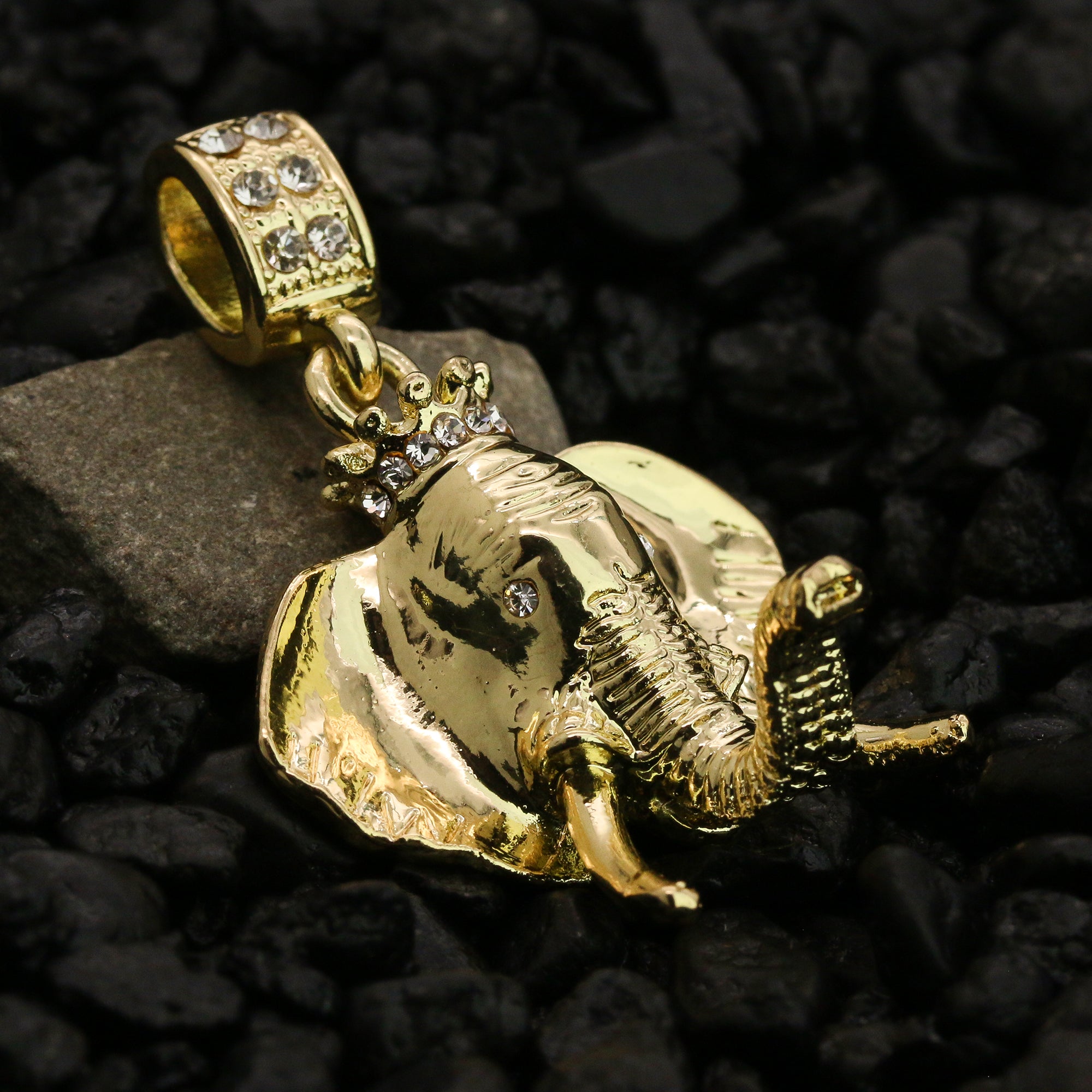 Cz Mammoth Pendant 24" Rope Chain Hip Hop 18k Jewelry Necklace