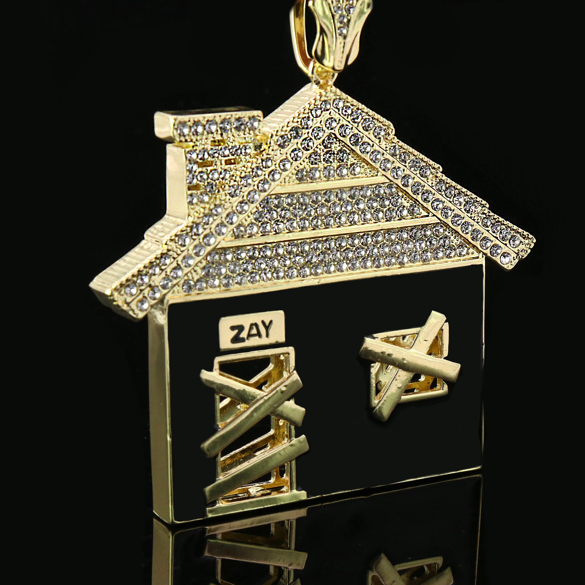 3pc Set – Huge Bando House Pendant & Iced Cuban Chains 18"/20"