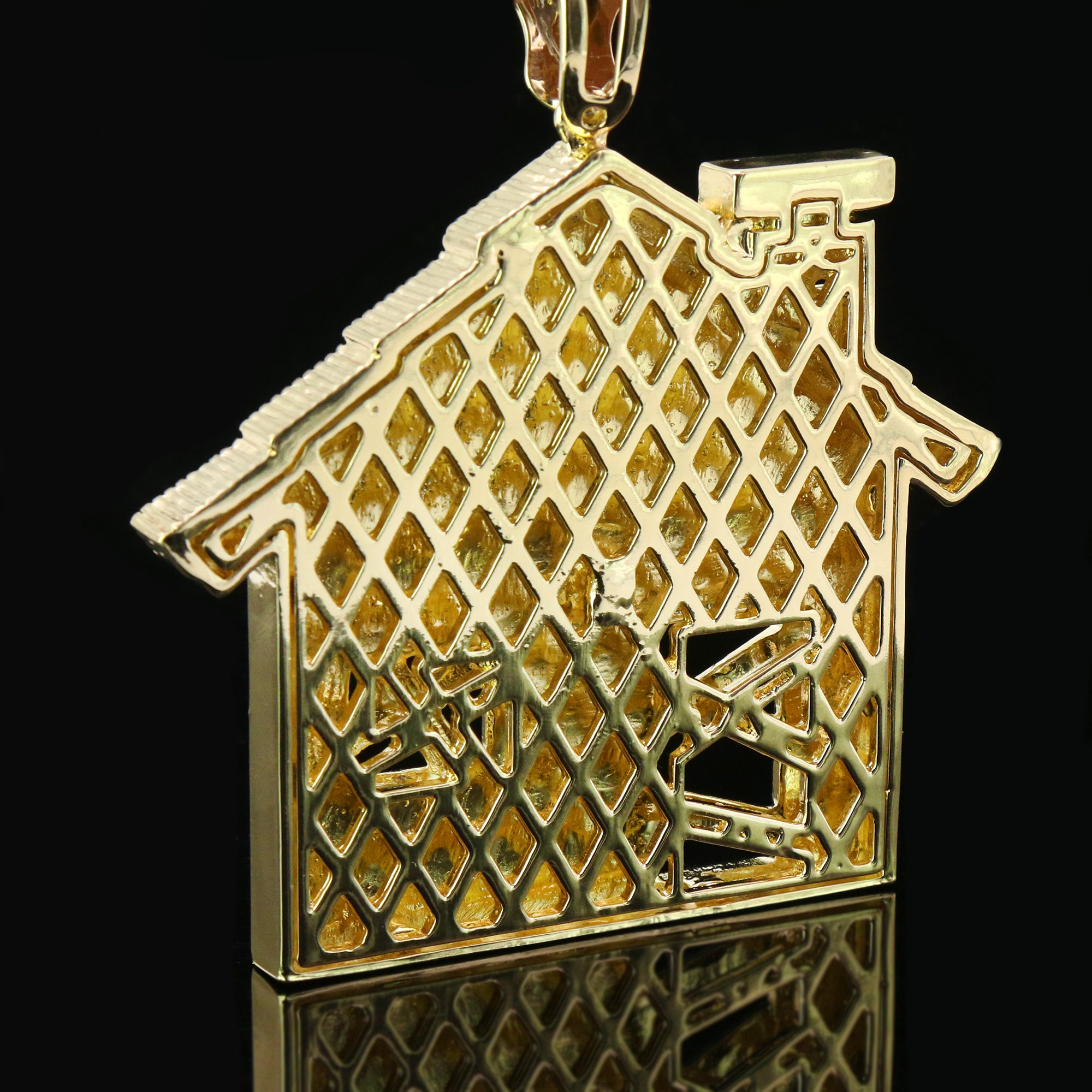 3pc Set – Huge Bando House Pendant & Iced Cuban Chains 18"/20"