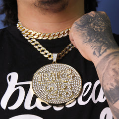 3PC XXL Big #23 Round Pendant & Iced Cuban Chain Set 18"/20" – Gold Hip Hop Bling