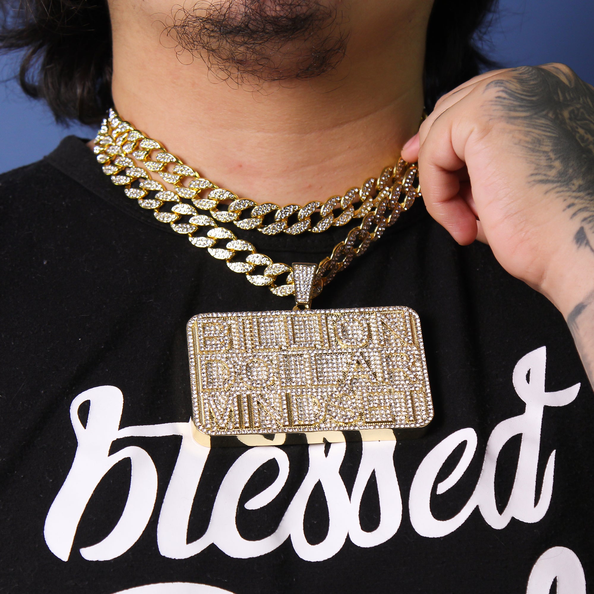 3PC XXL Billion Dollar Pendant & Iced Cuban Chain Set 18"/20" – Hip Hop Bling