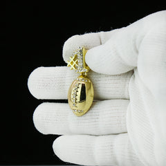 #1 Football 4 Pcs Set Clear Cz Cuban, Tennis & Rope Chain Bundle Gold PT