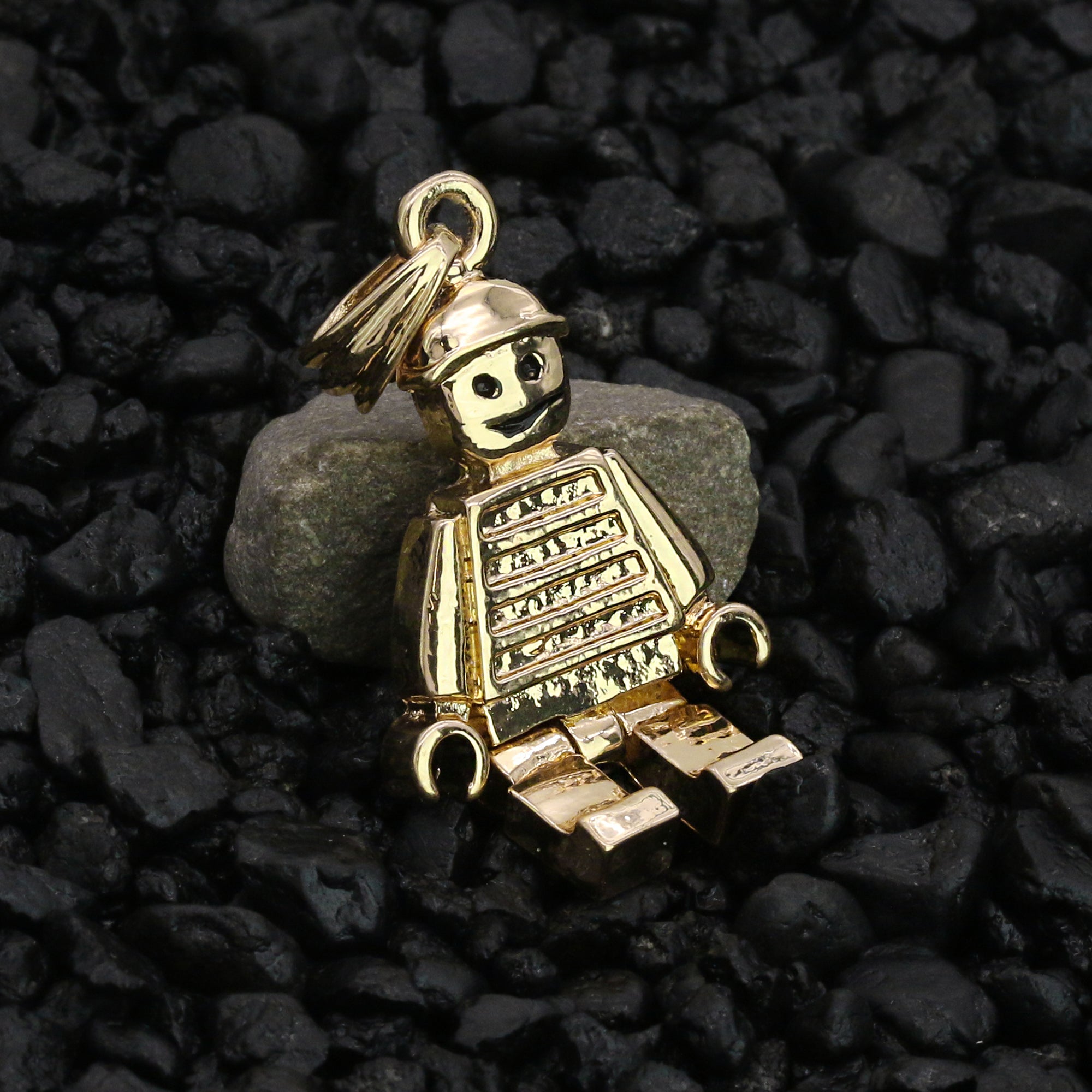 Lil Go Man Pendant 18K 24" Rope Chain Hip Hop Jewelry