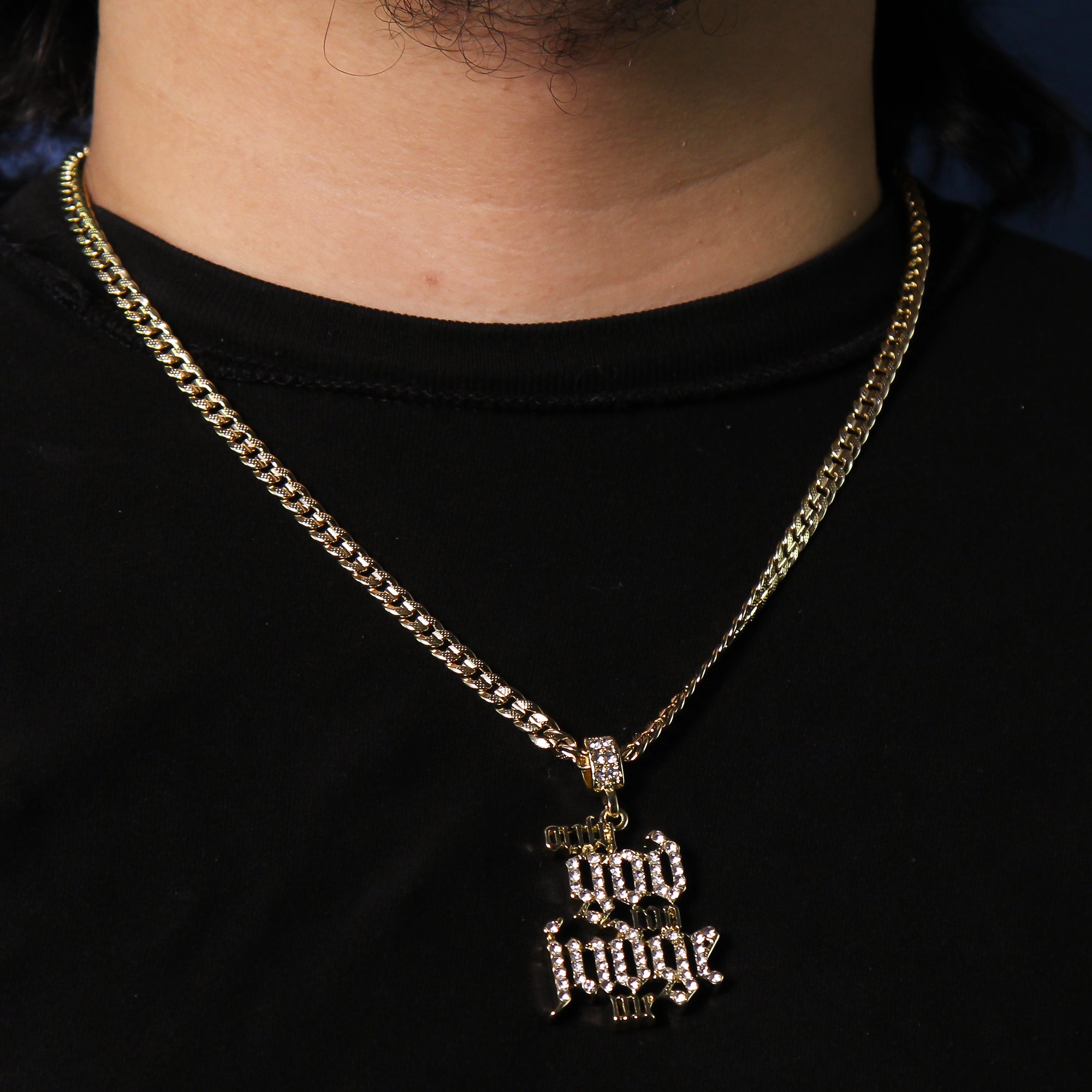 Men's 14k Gold Plated Cz O.G.C.J.M Pendant 6mm 24" Frost Cuban Chain Necklace