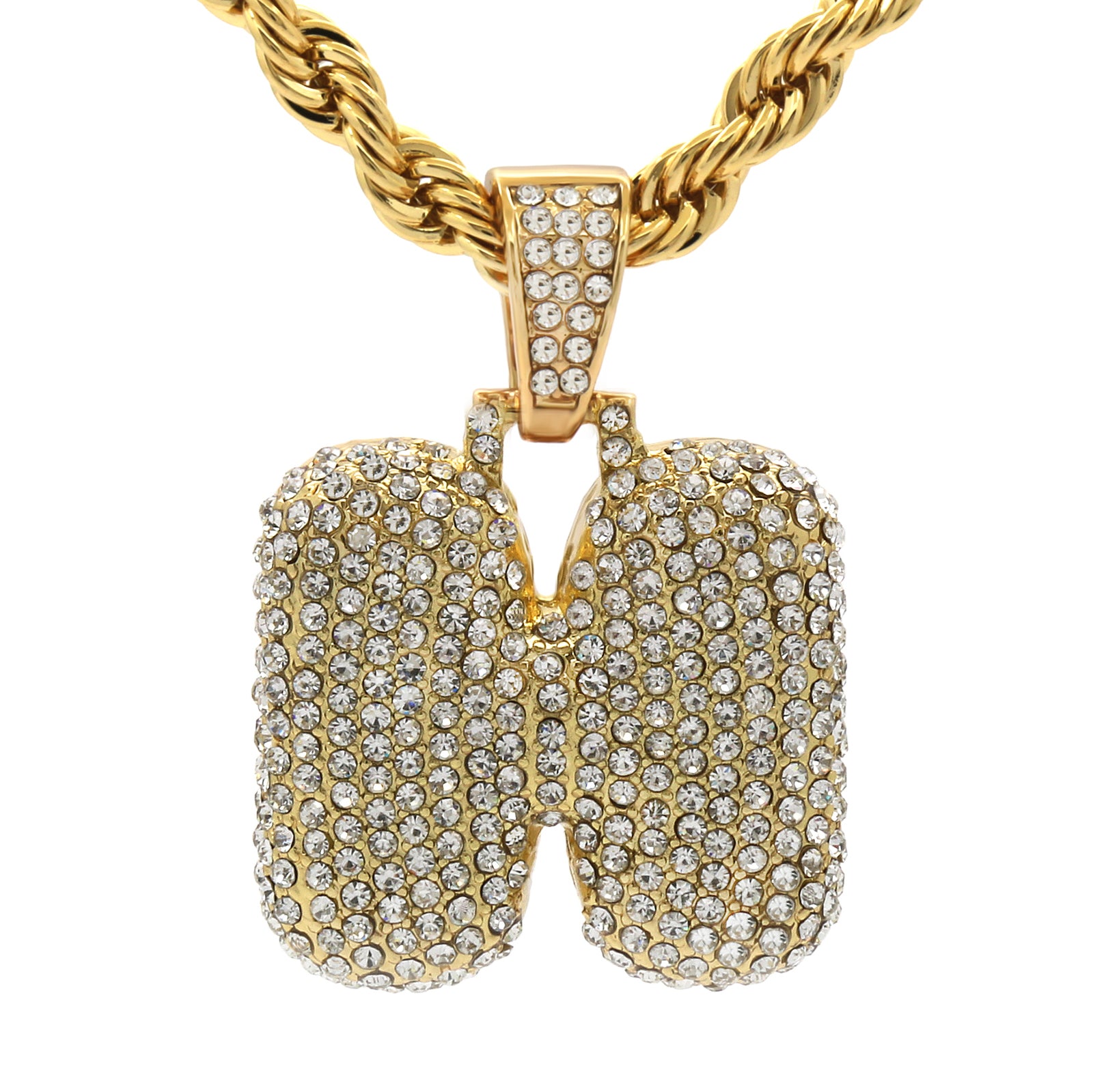 ROPE CHAIN ALPHABET PENDANT BUBBLE A-Z