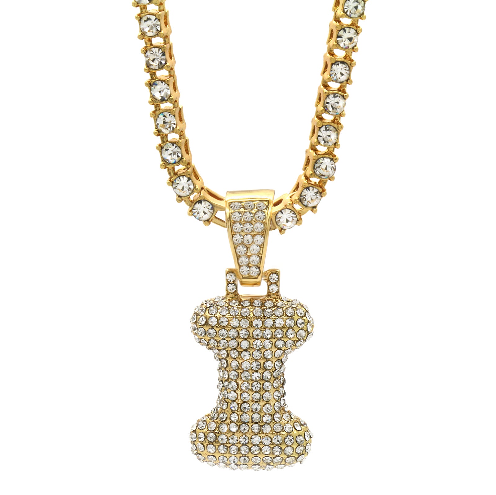 CZ CHAIN ALPHABET PENDANT BUBBLE A-Z