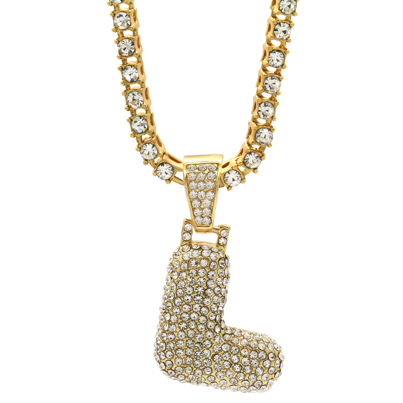 CZ CHAIN ALPHABET PENDANT BUBBLE A-Z