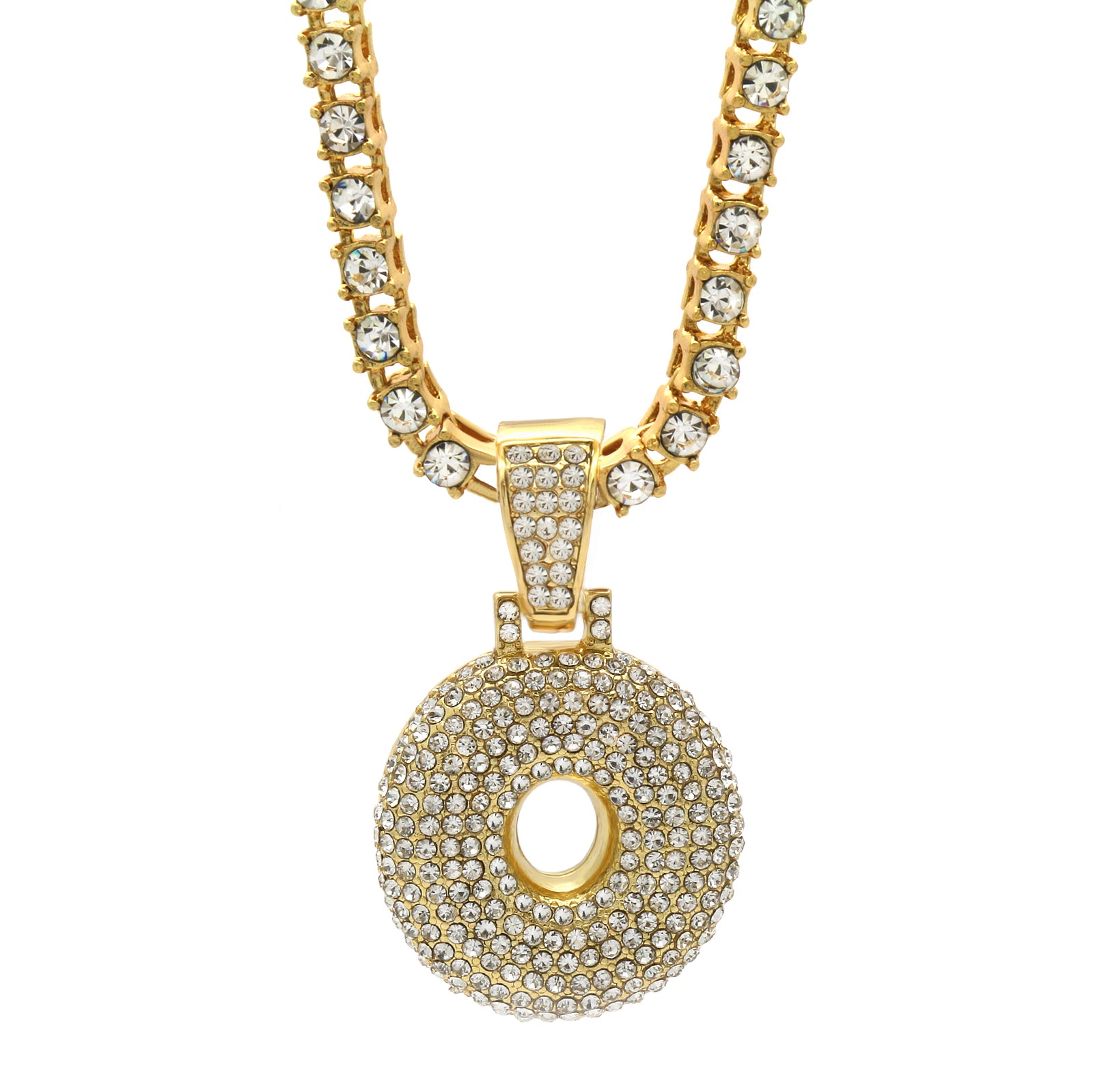 CZ CHAIN ALPHABET PENDANT BUBBLE A-Z