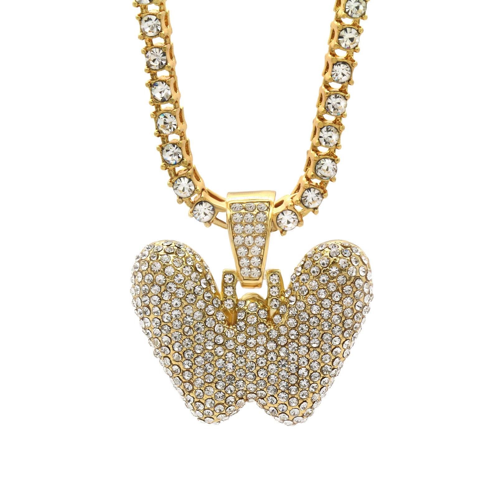 CZ CHAIN ALPHABET PENDANT BUBBLE A-Z