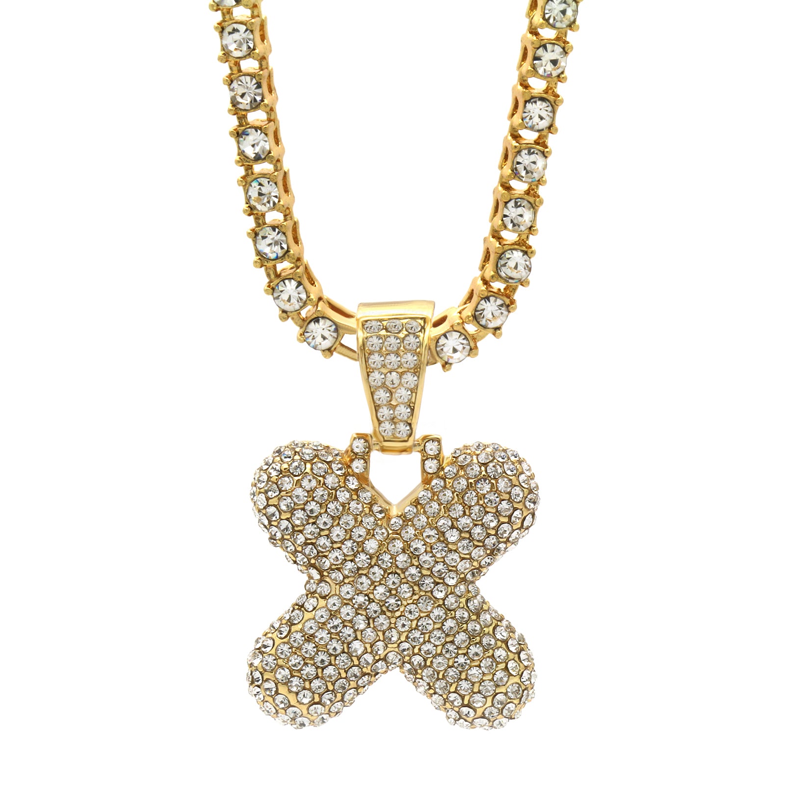 CZ CHAIN ALPHABET PENDANT BUBBLE A-Z