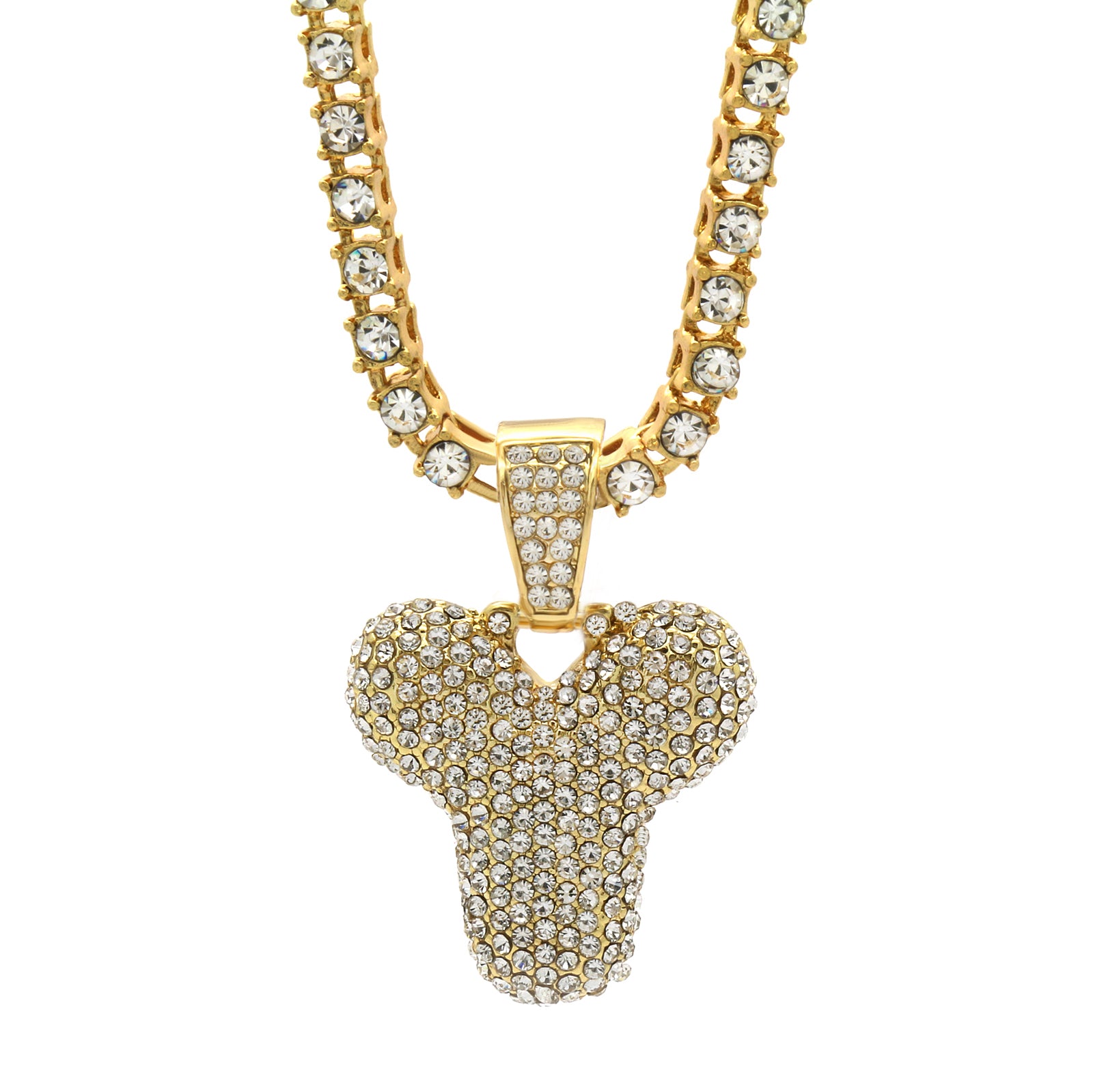 CZ CHAIN ALPHABET PENDANT BUBBLE A-Z