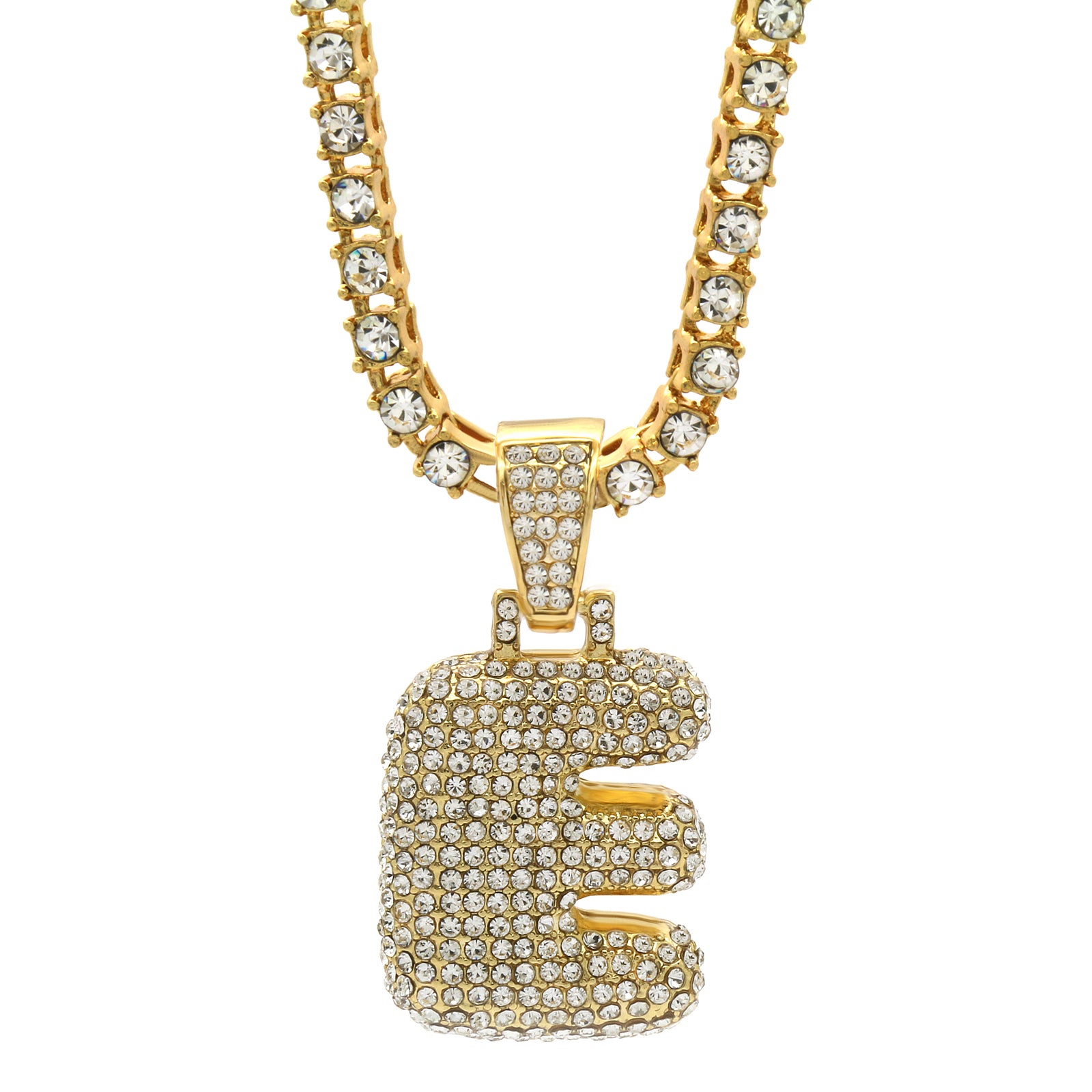 CZ CHAIN ALPHABET PENDANT BUBBLE A-Z