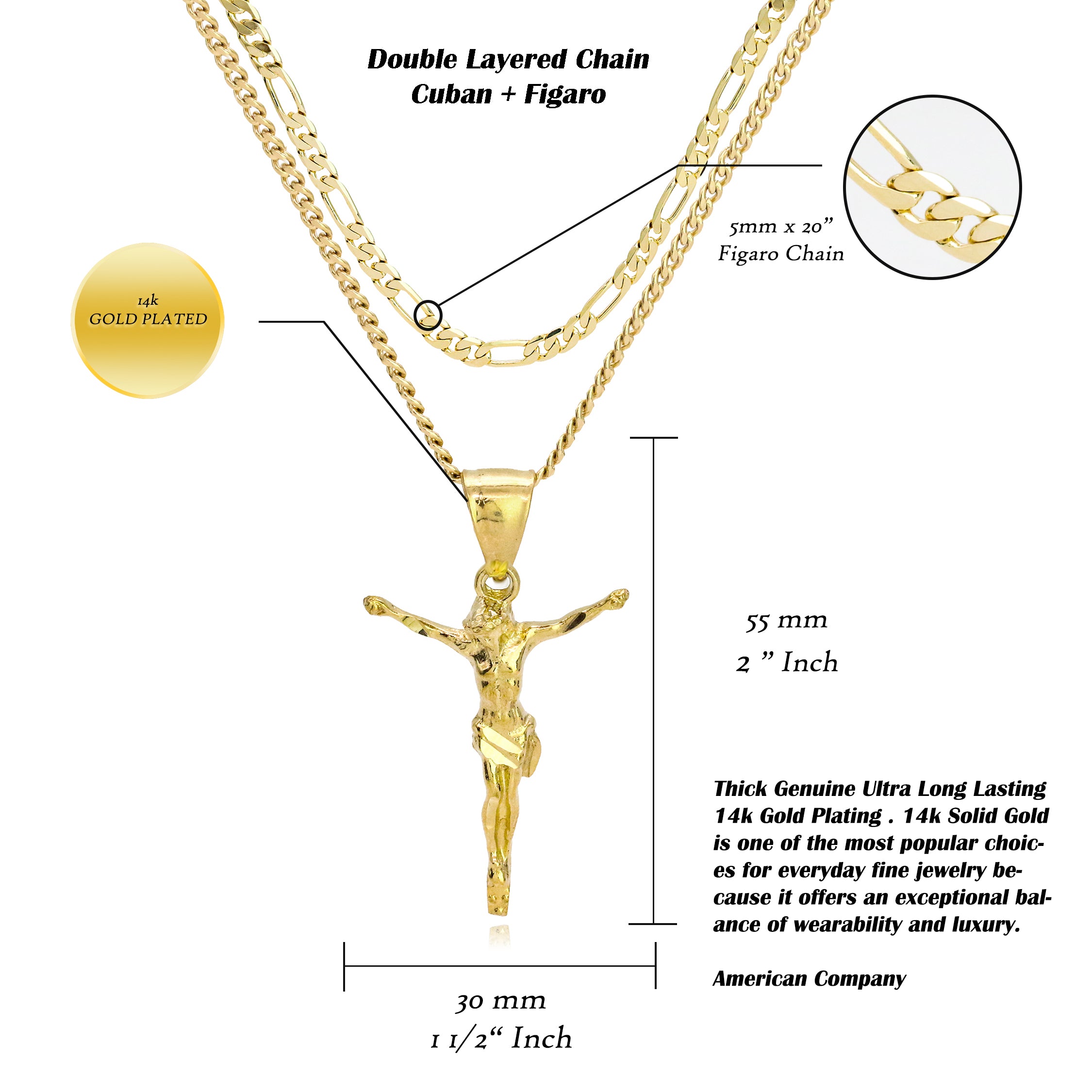 Virgin Mary Temple Diamond Cut Pendant Cuban / Franco Choker Chain 14k Gold Plated