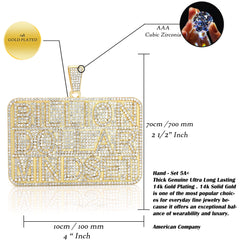 XXL 14K Billion Dollar Iced Pendant & 14mm Cuban Chain – 4" Bling