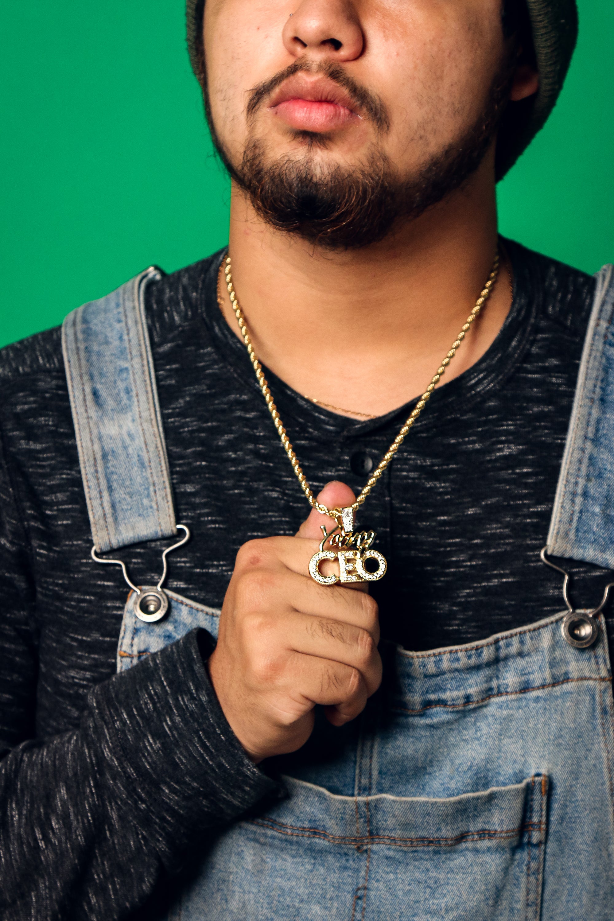 Young CEO Iced Pendant 24" Inch 4mm Rope Chain